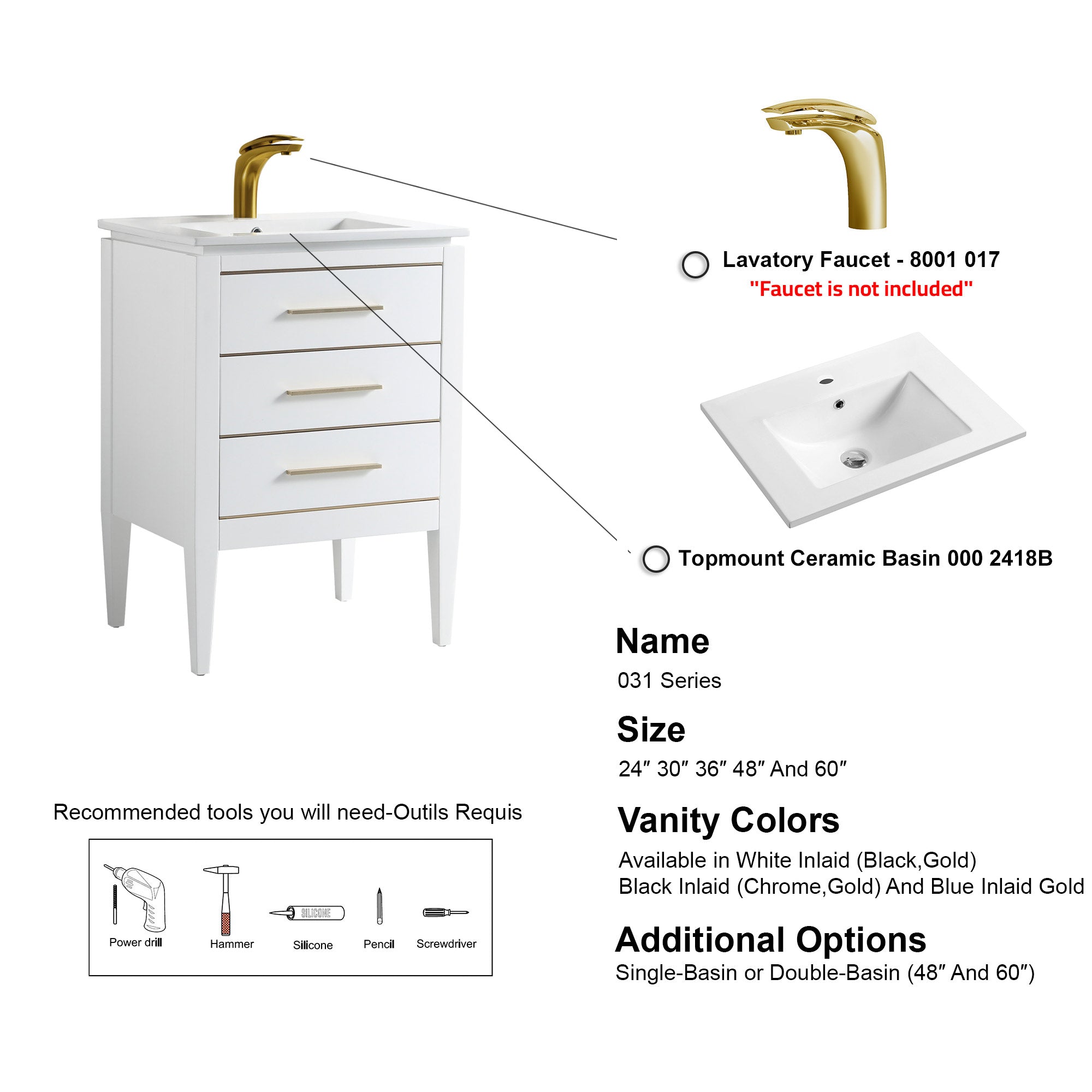 031 Series - 24 Inch Vanity