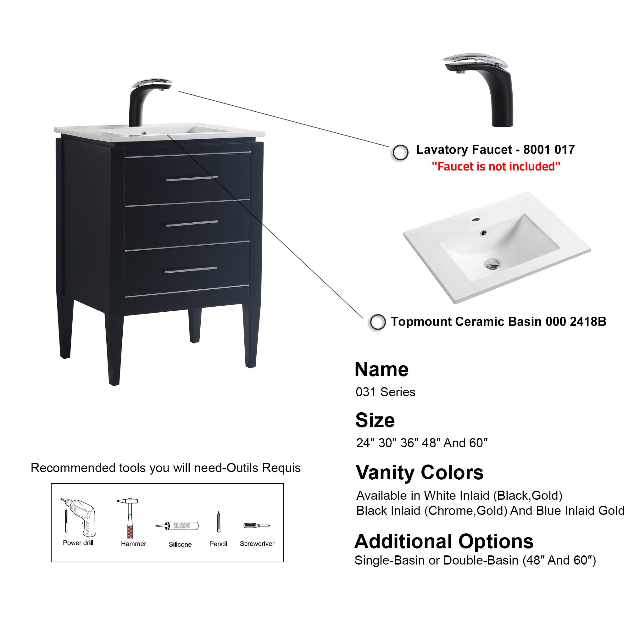 031 Series - 24 Inch Vanity