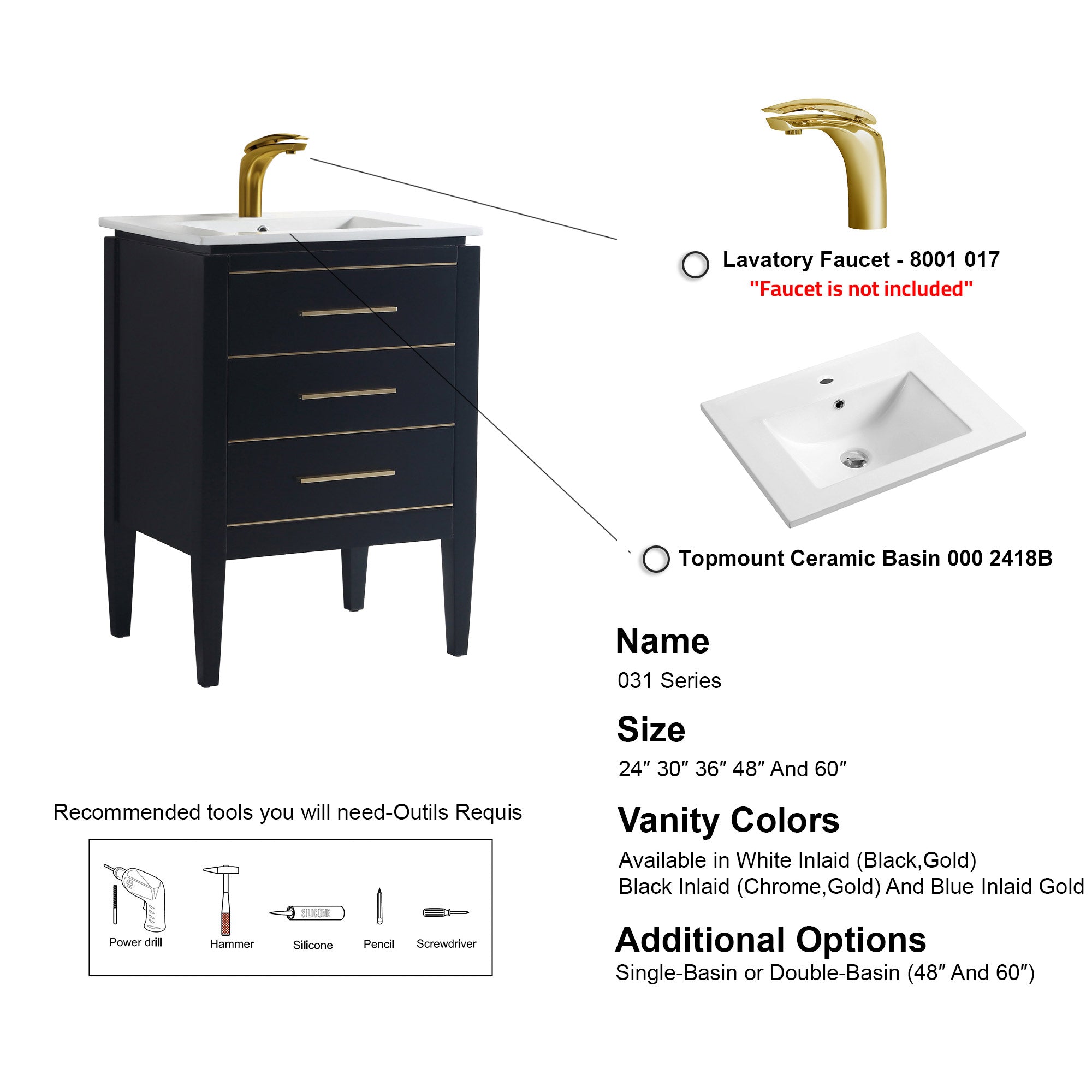 031 Series - 24 Inch Vanity