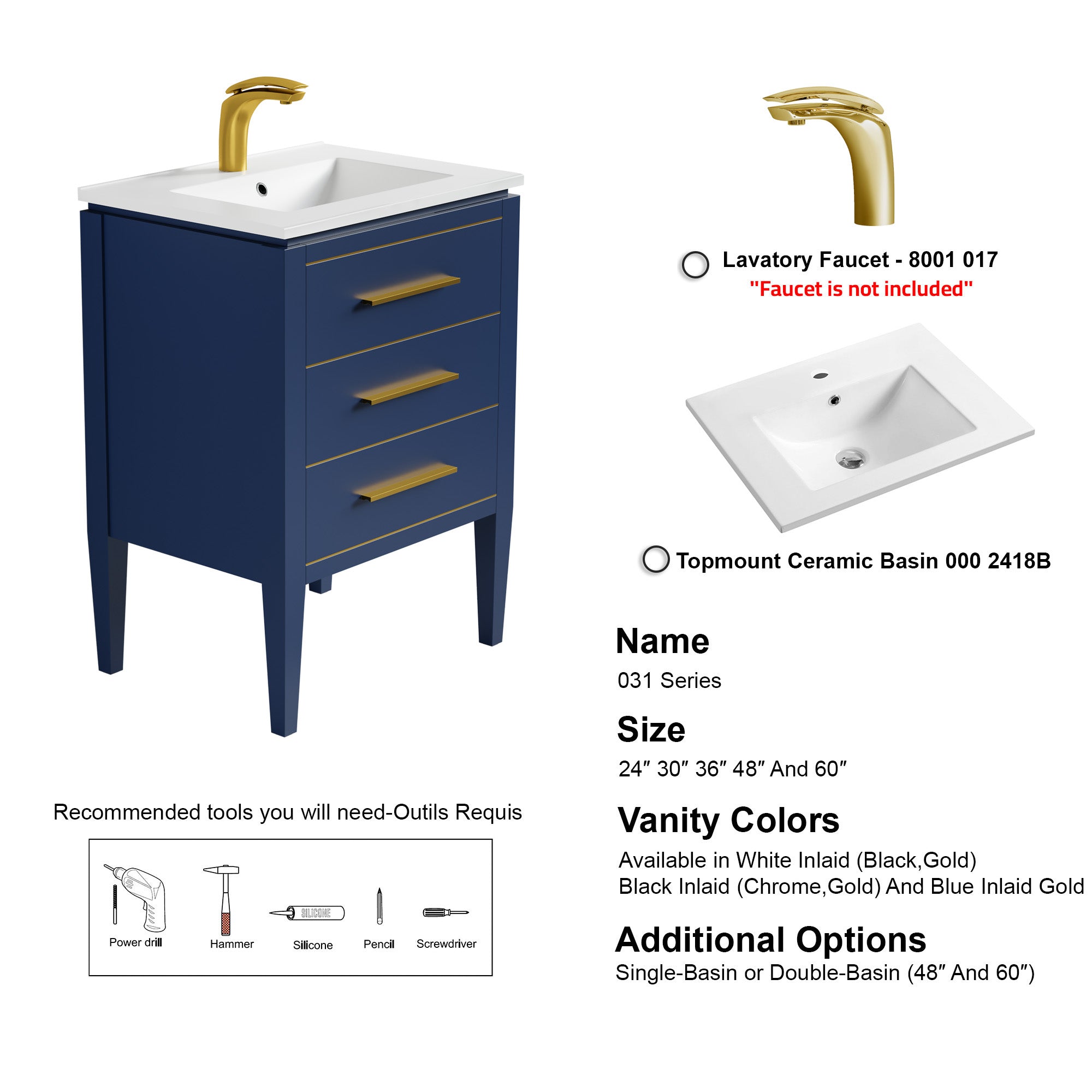 031 Series - 24 Inch Vanity