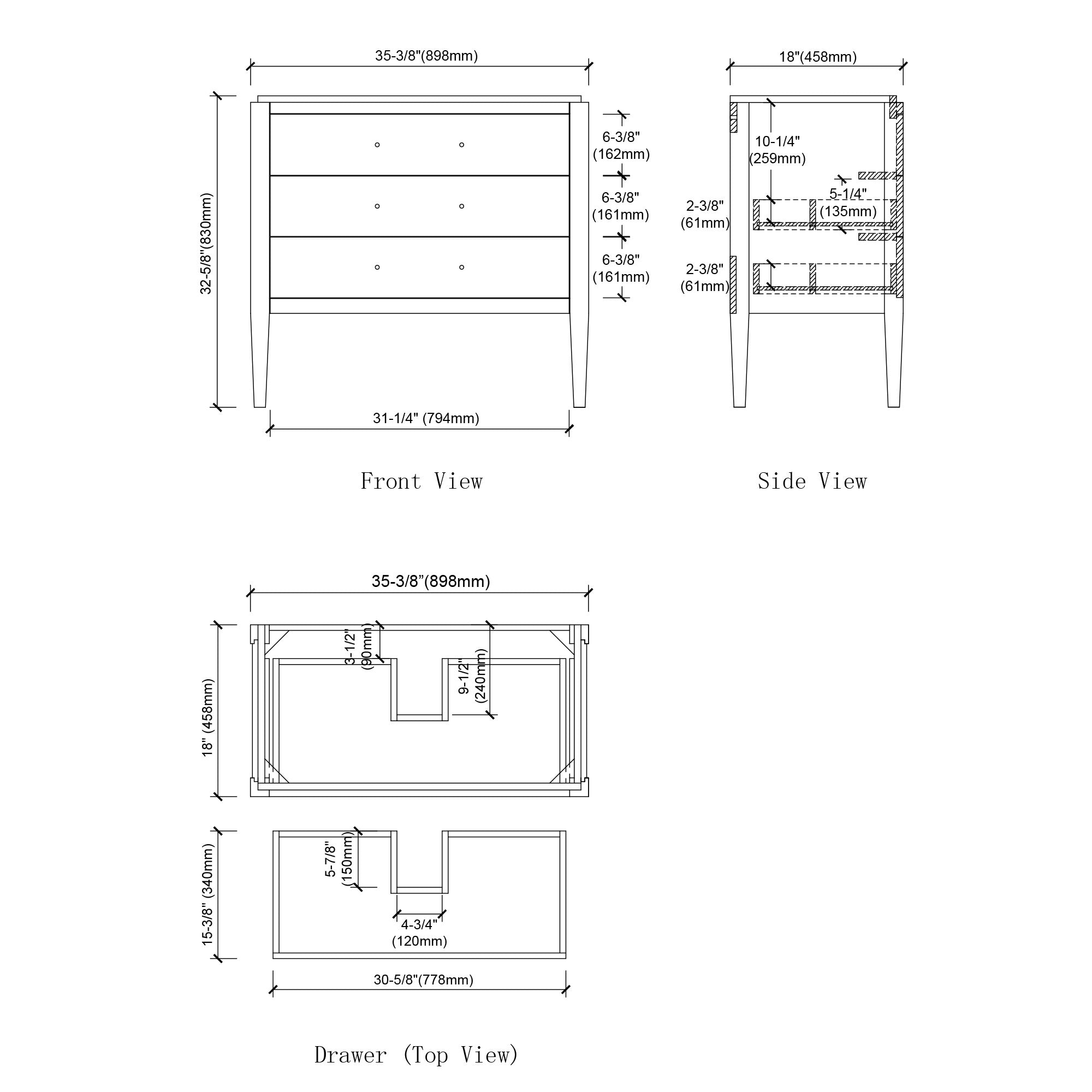 031 Series - 36 Inch Vanity