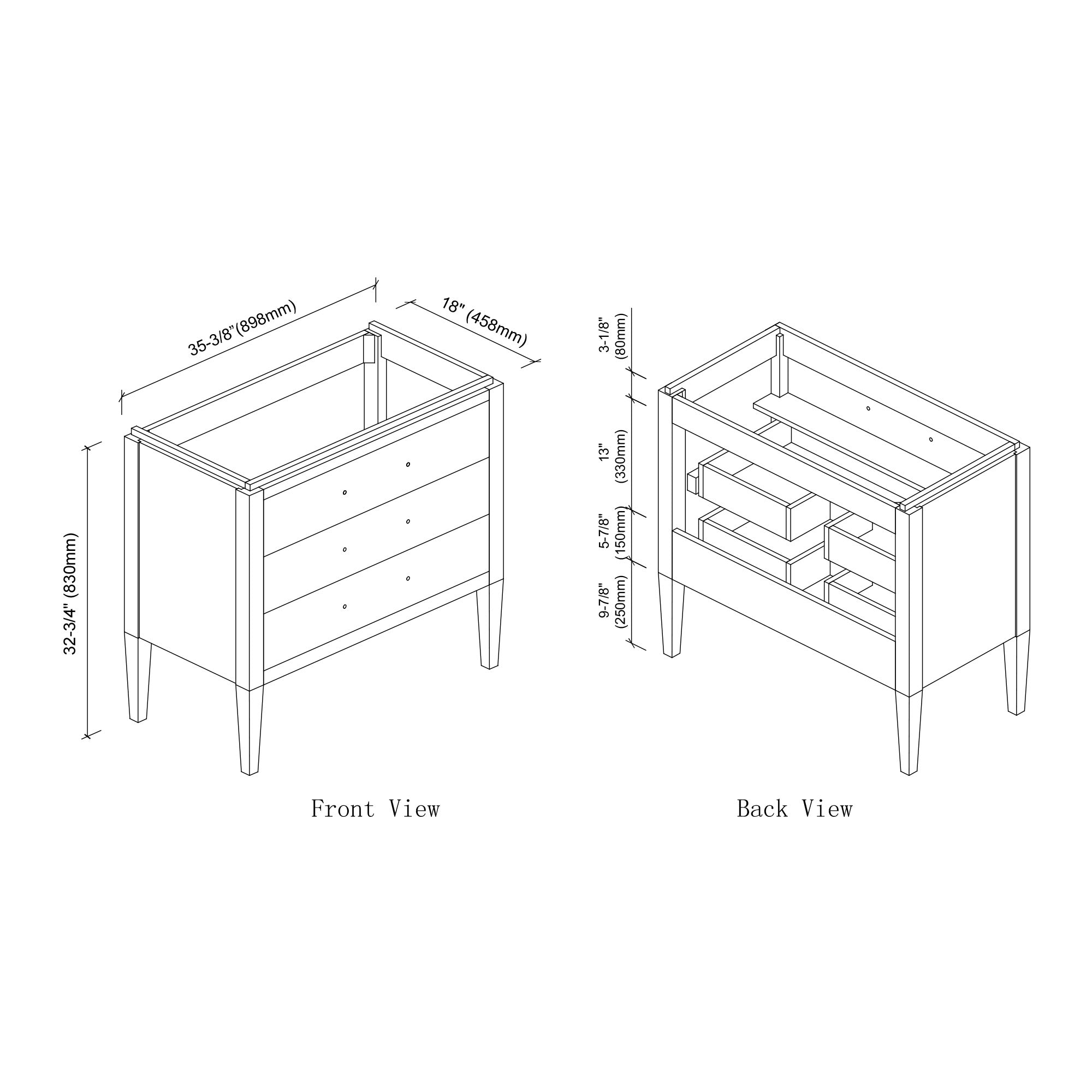031 Series - 36 Inch Vanity