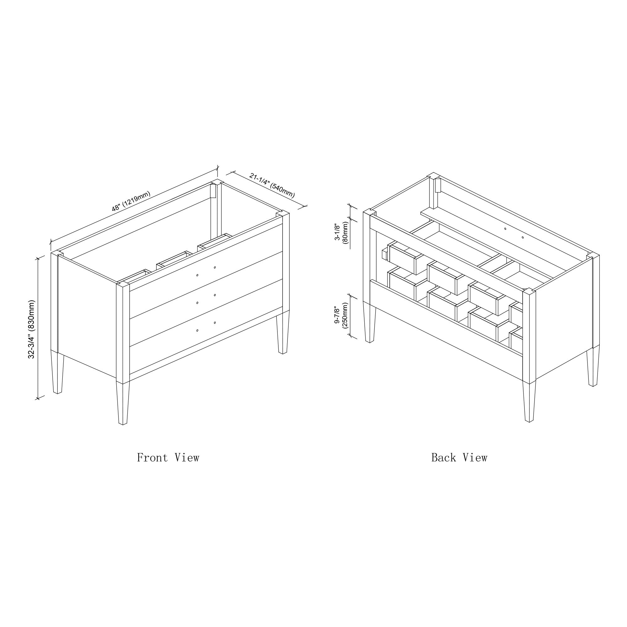 031 Series - 48 Inch Vanity For Single Sink