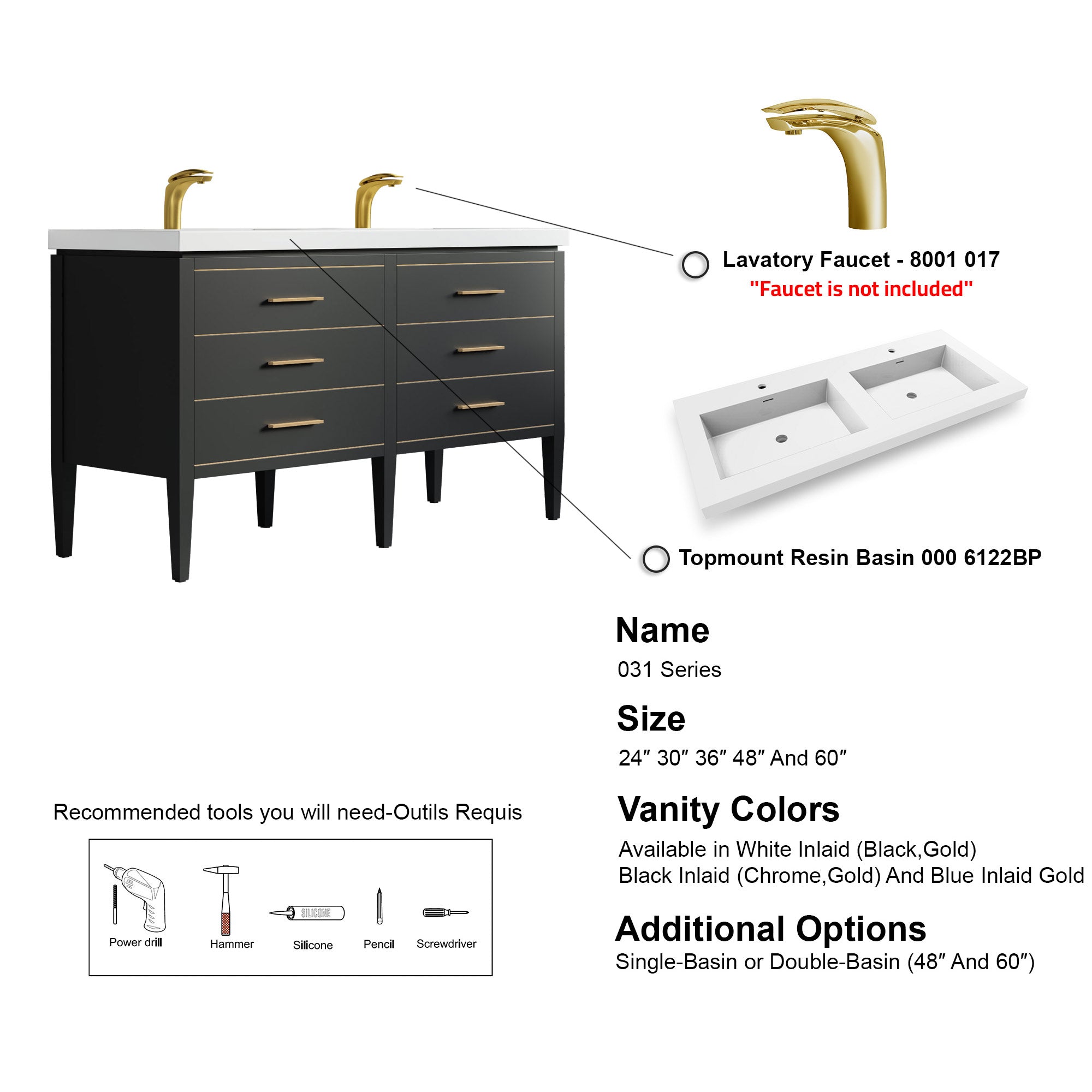031 Series - 60 Inch Vanity