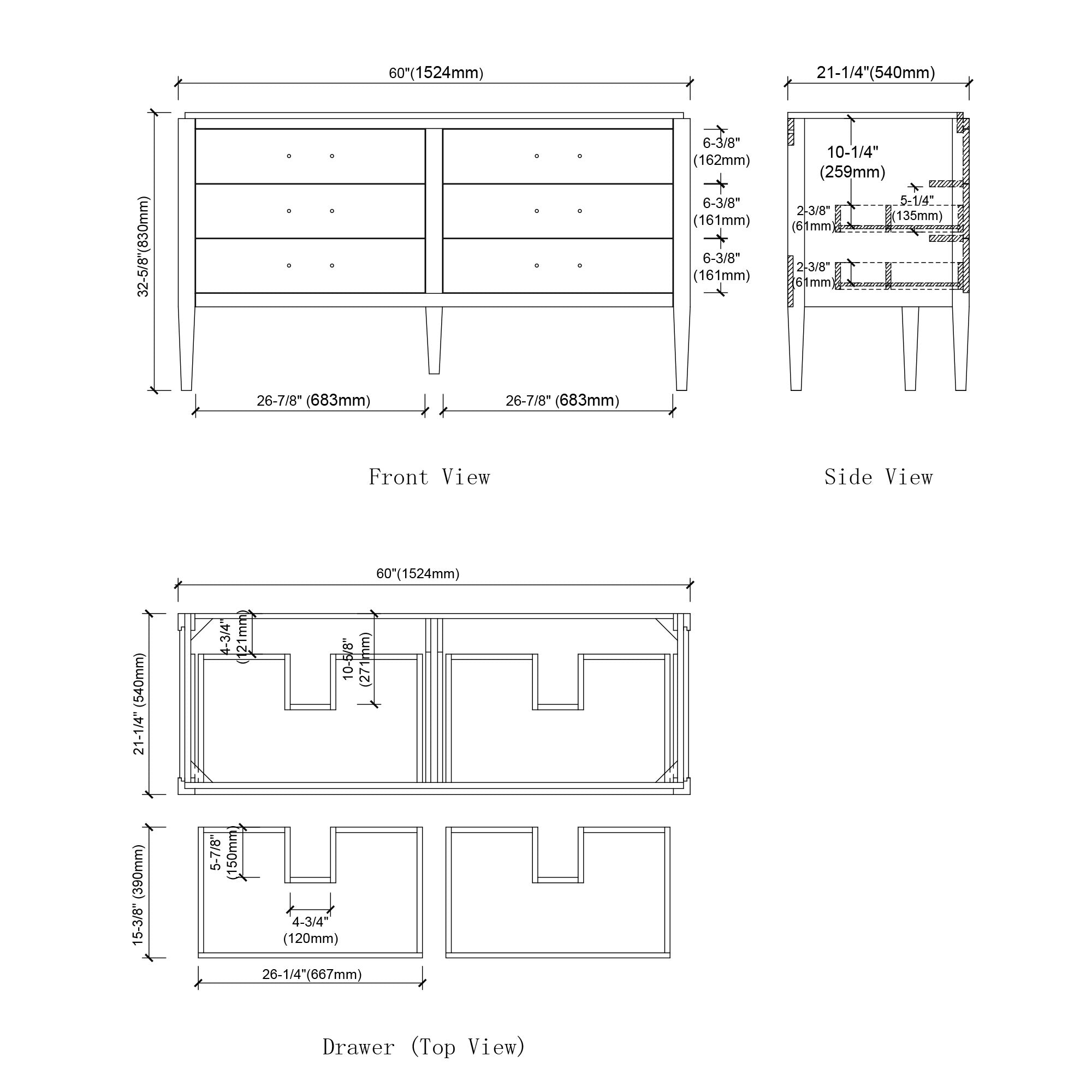 031 Series - 60 Inch Vanity