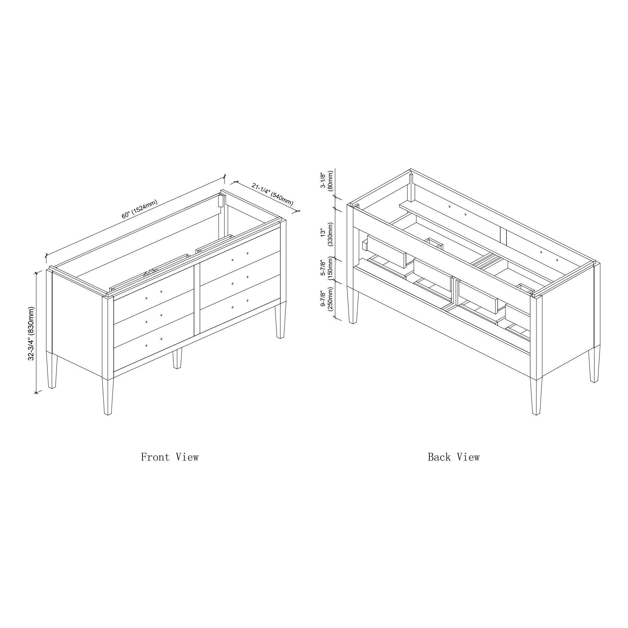 031 Series - 60 Inch Vanity