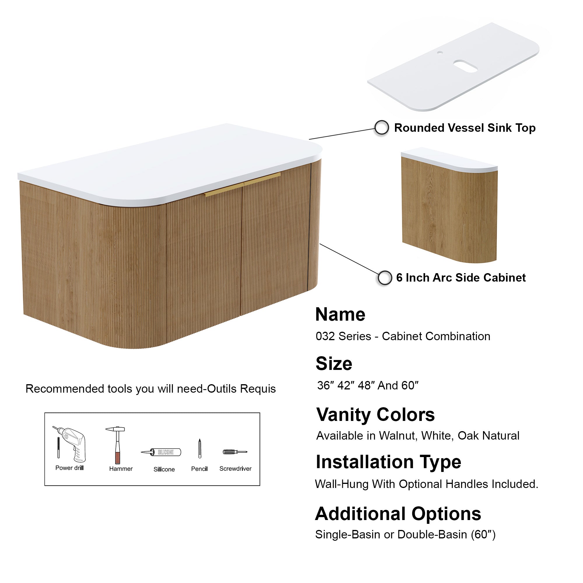 032 Series - 60 Inch Vanity - Cabinet Combination - Single Sink