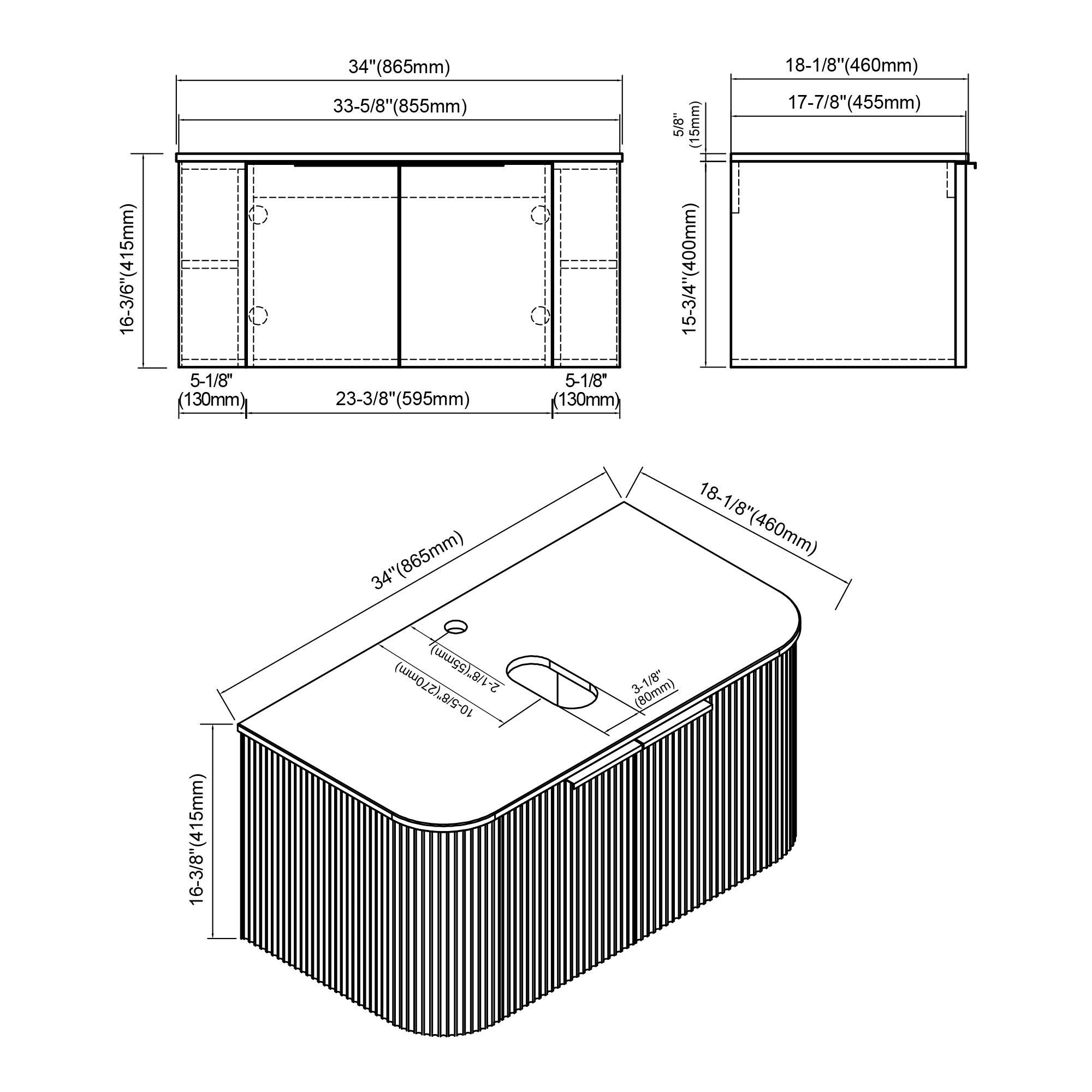 032 Series - 36 Inch Vanity - Cabinet Combination
