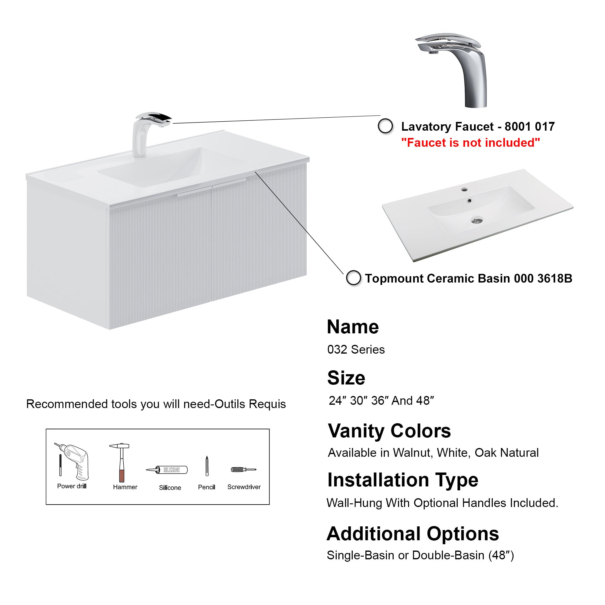 032 Series - 36 Inch Vanity