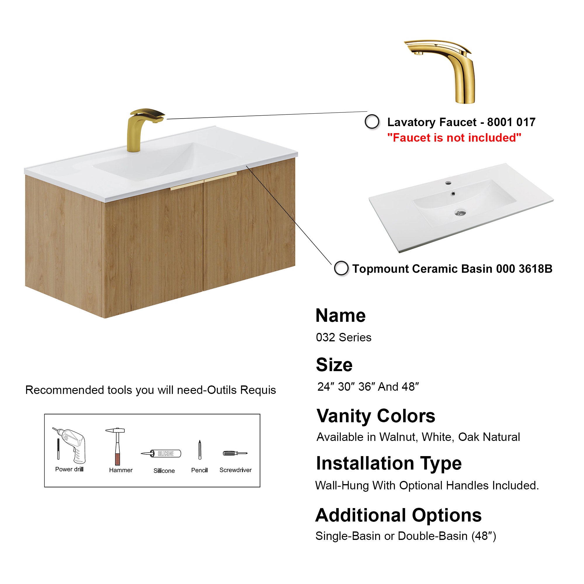 032 Series - 36 Inch Vanity