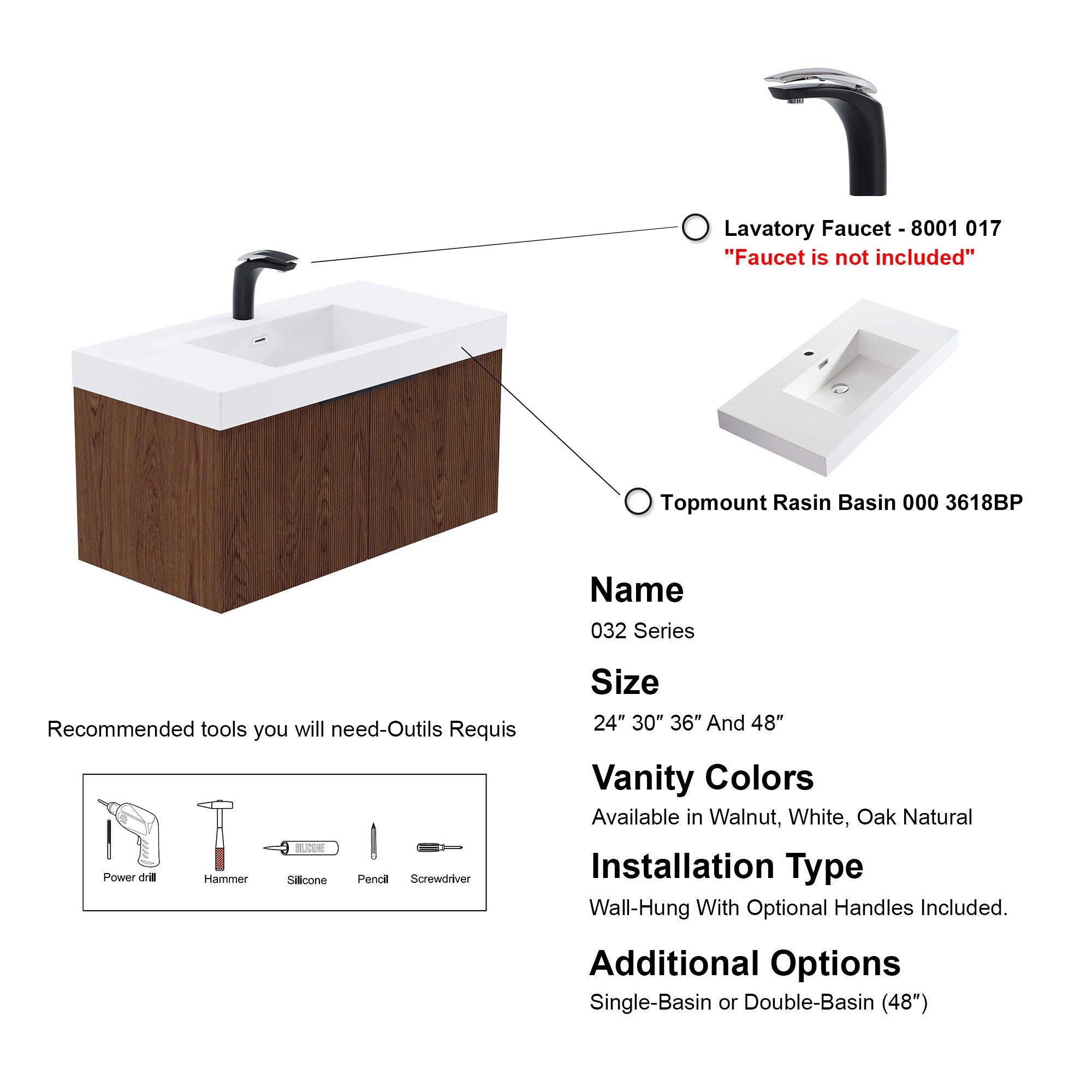 032 Series - 36 Inch Vanity