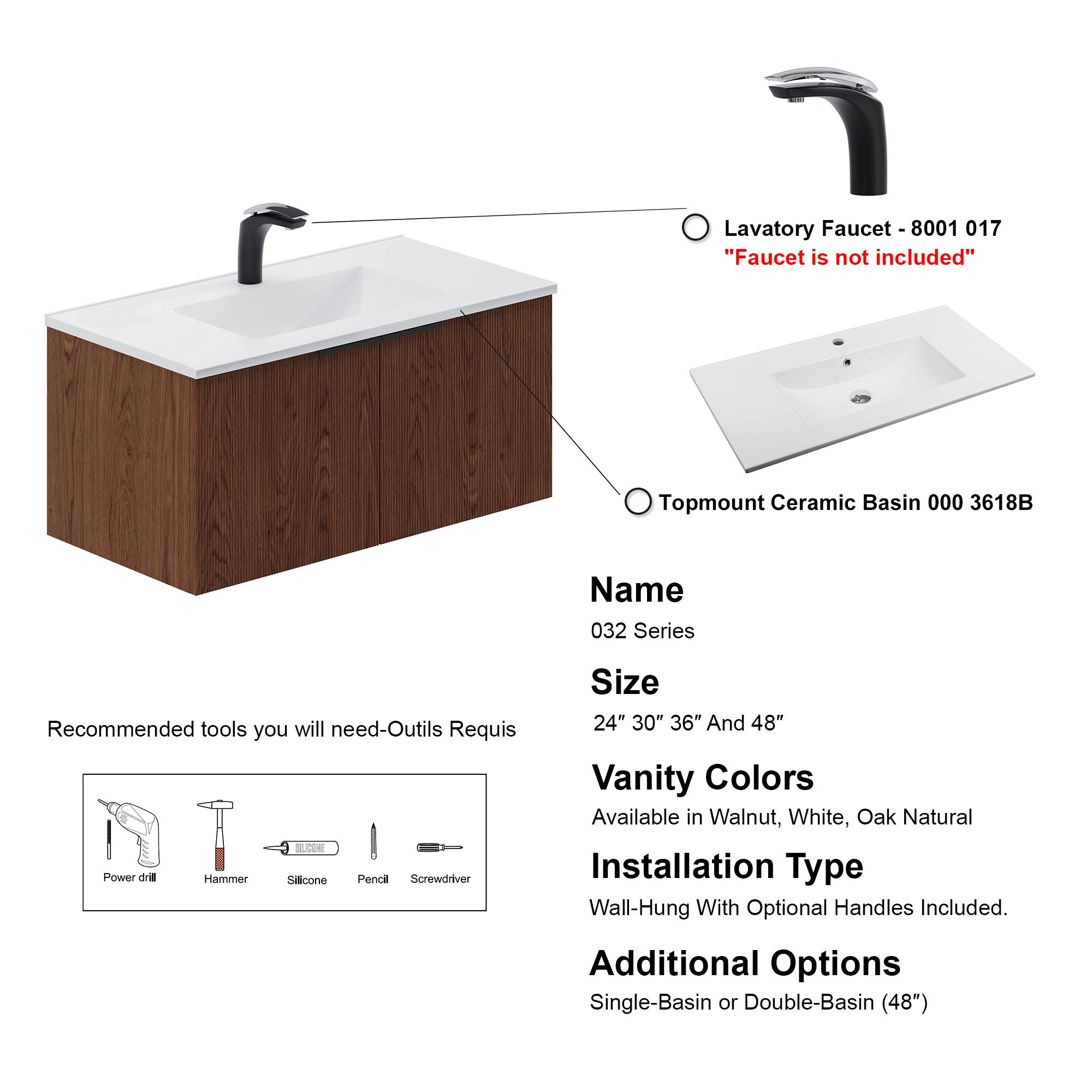 032 Series - 36 Inch Vanity