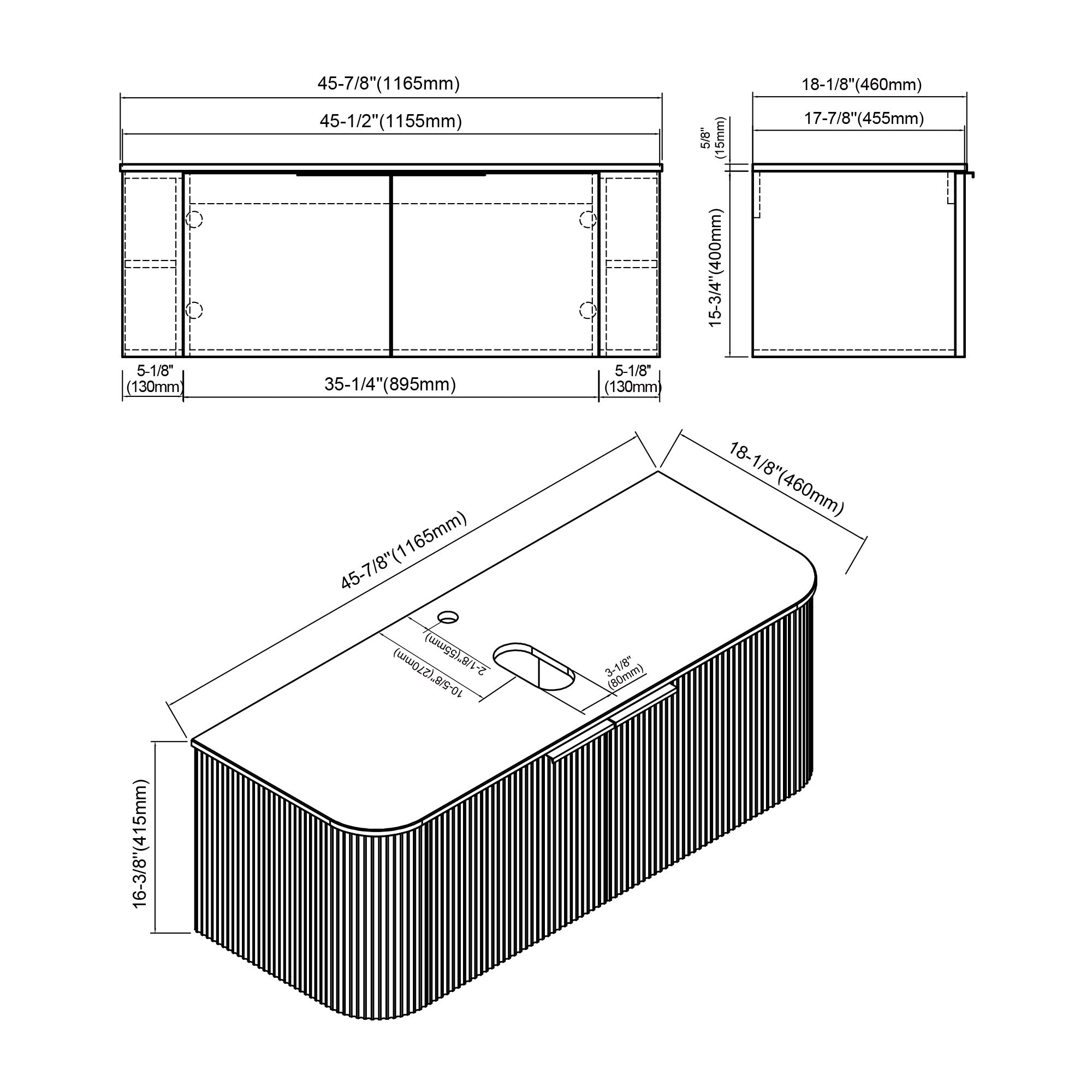 032 Series - 48 Inch Vanity - Cabinet Combination