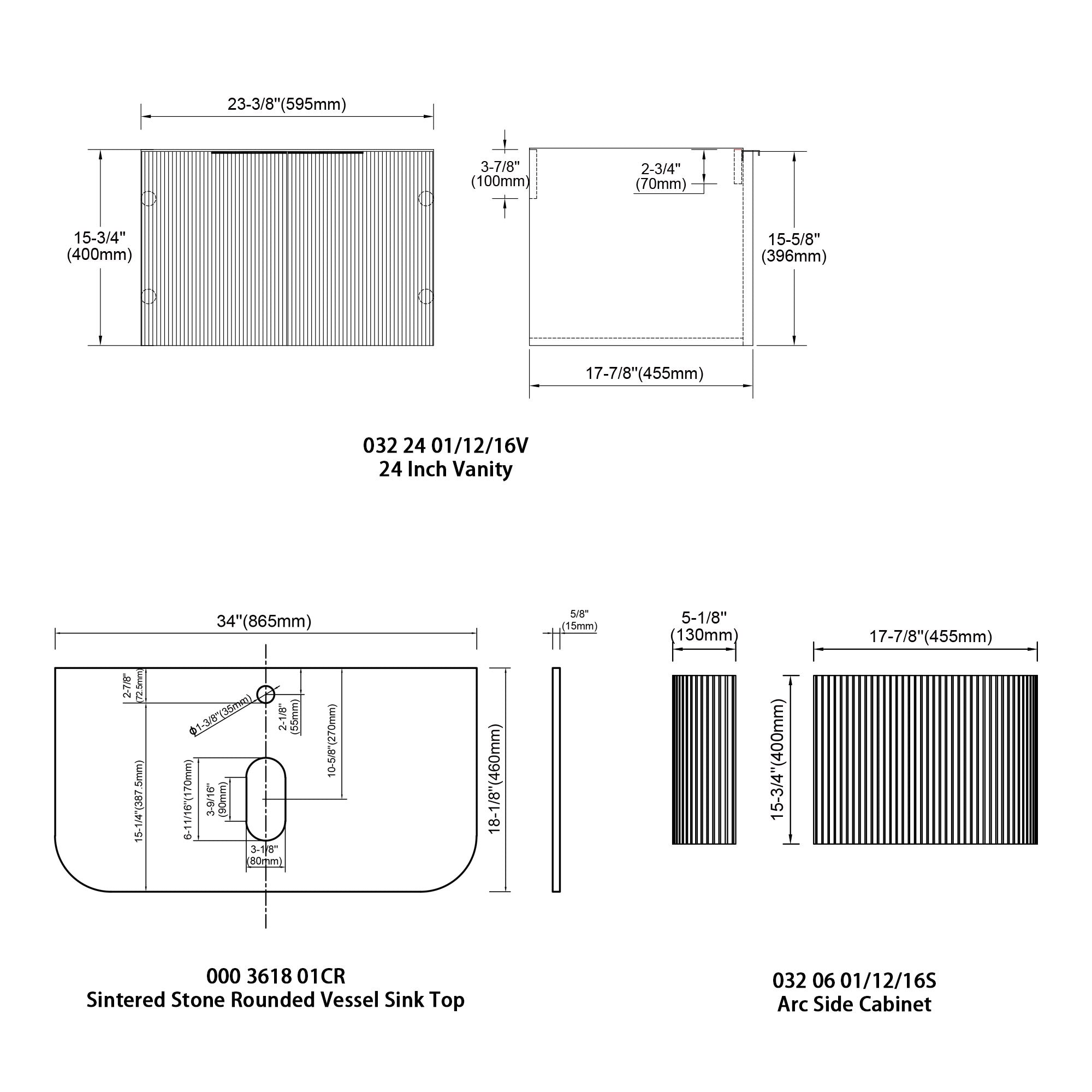 032 Series - 36 Inch Vanity - Cabinet Combination