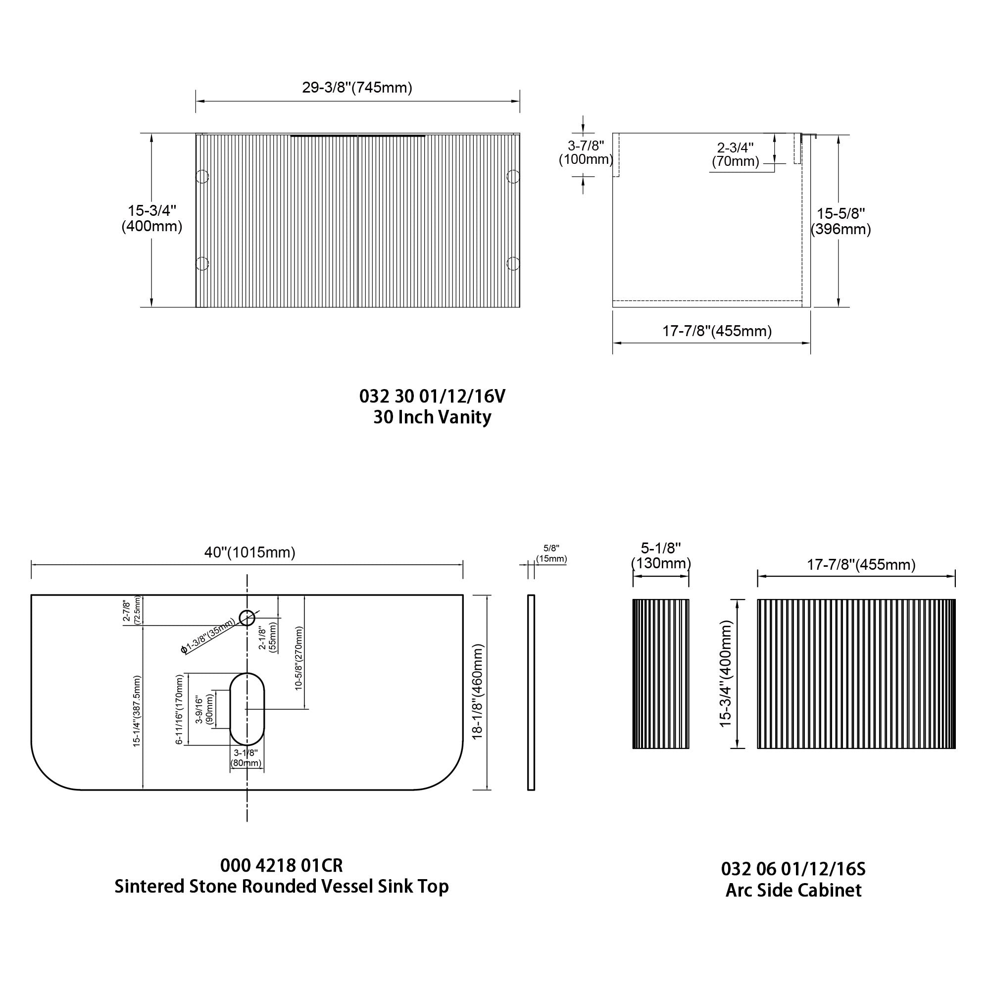 032 Series - 42 Inch Vanity - Cabinet Combination