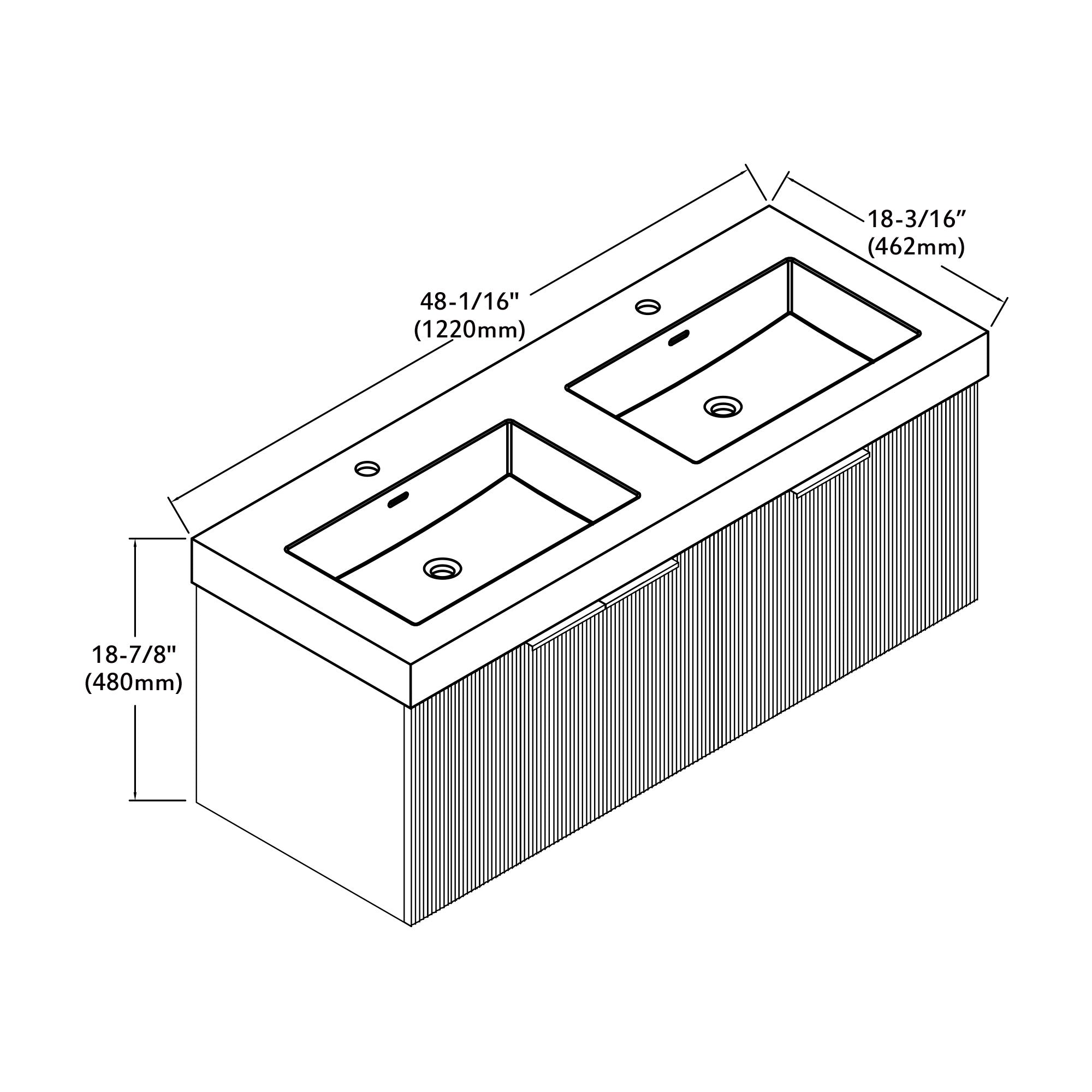 032 Series - 48 Inch Vanity - Double Sinks