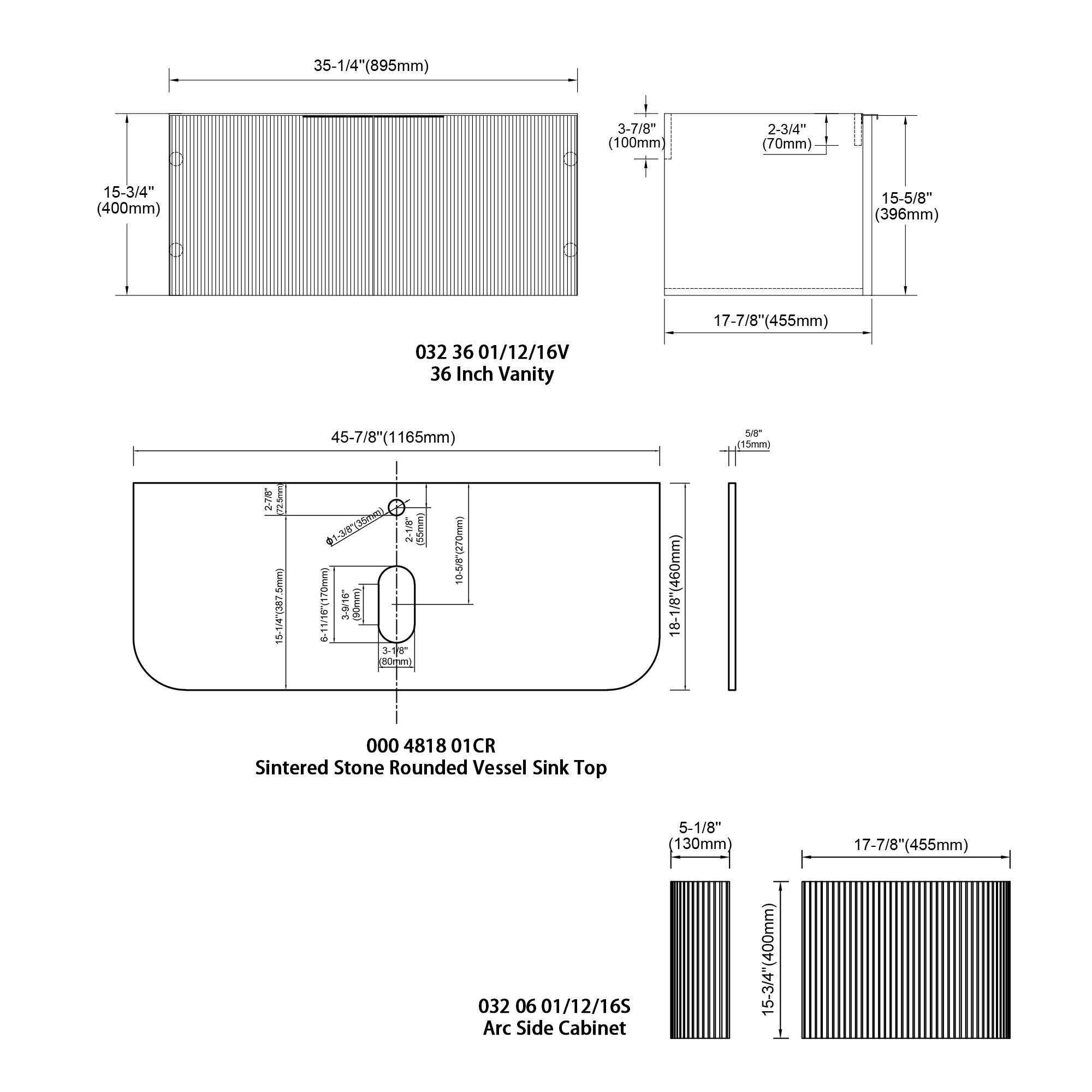 032 Series - 48 Inch Vanity - Cabinet Combination
