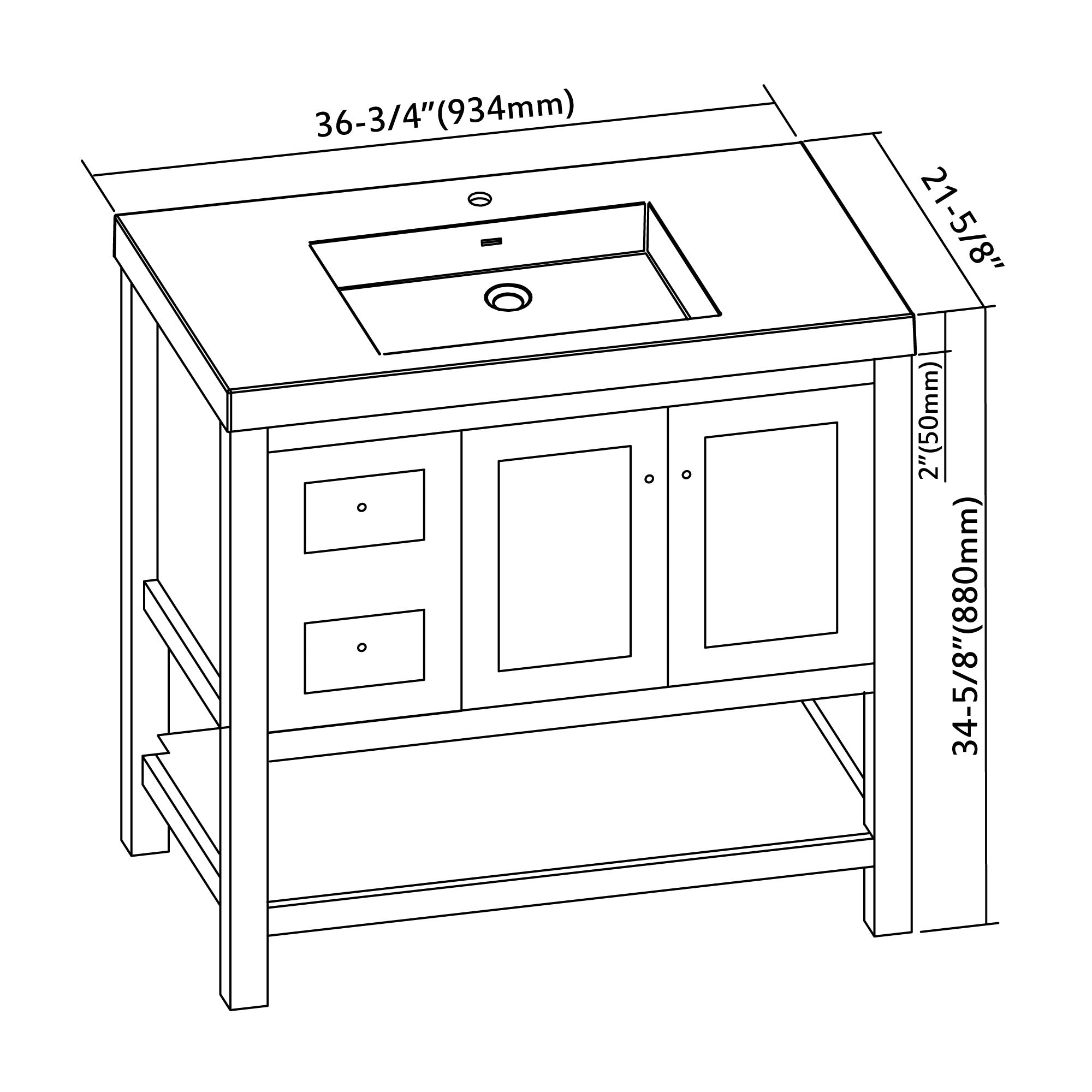035 Series - 36 Inch Vanity