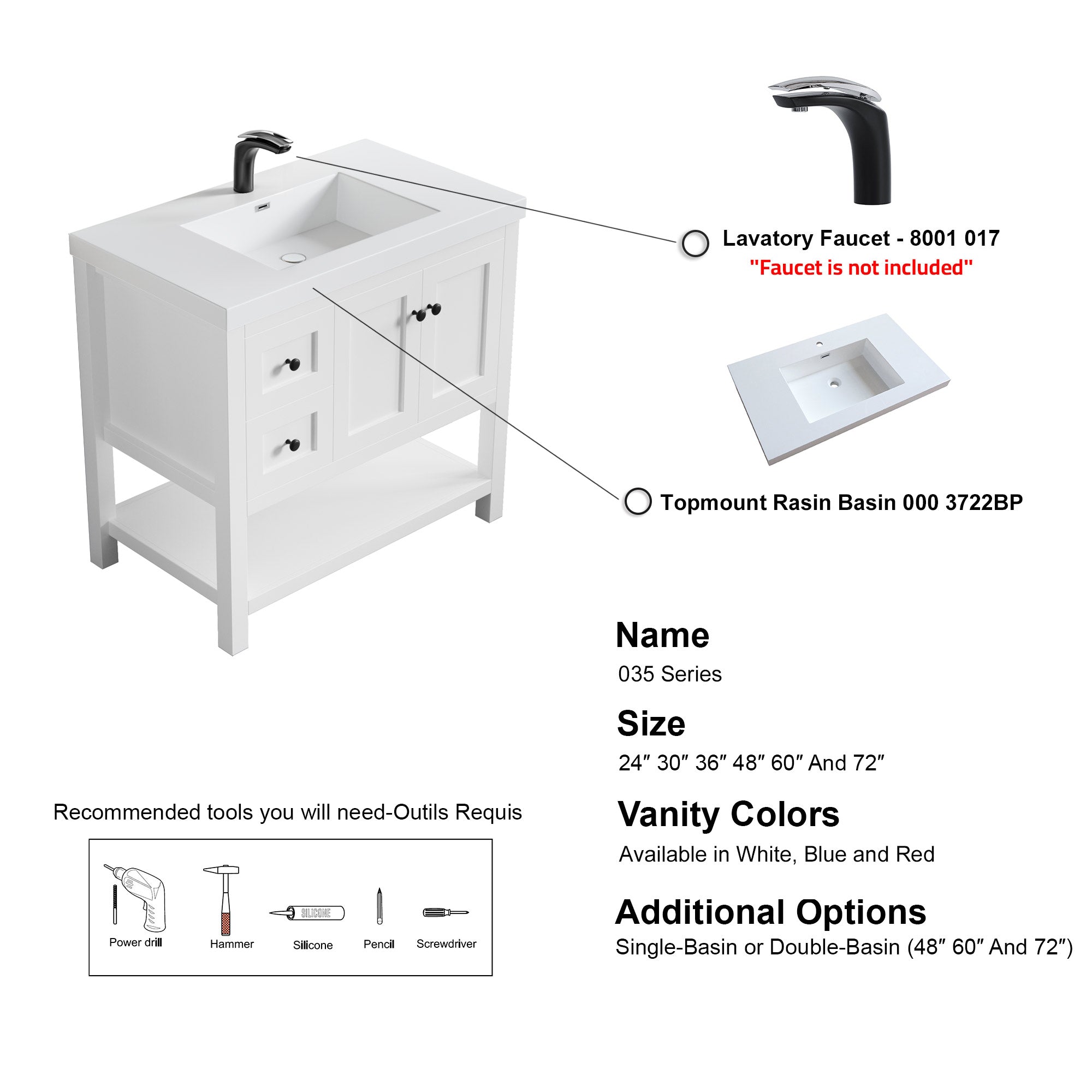 035 Series - 36 Inch Vanity