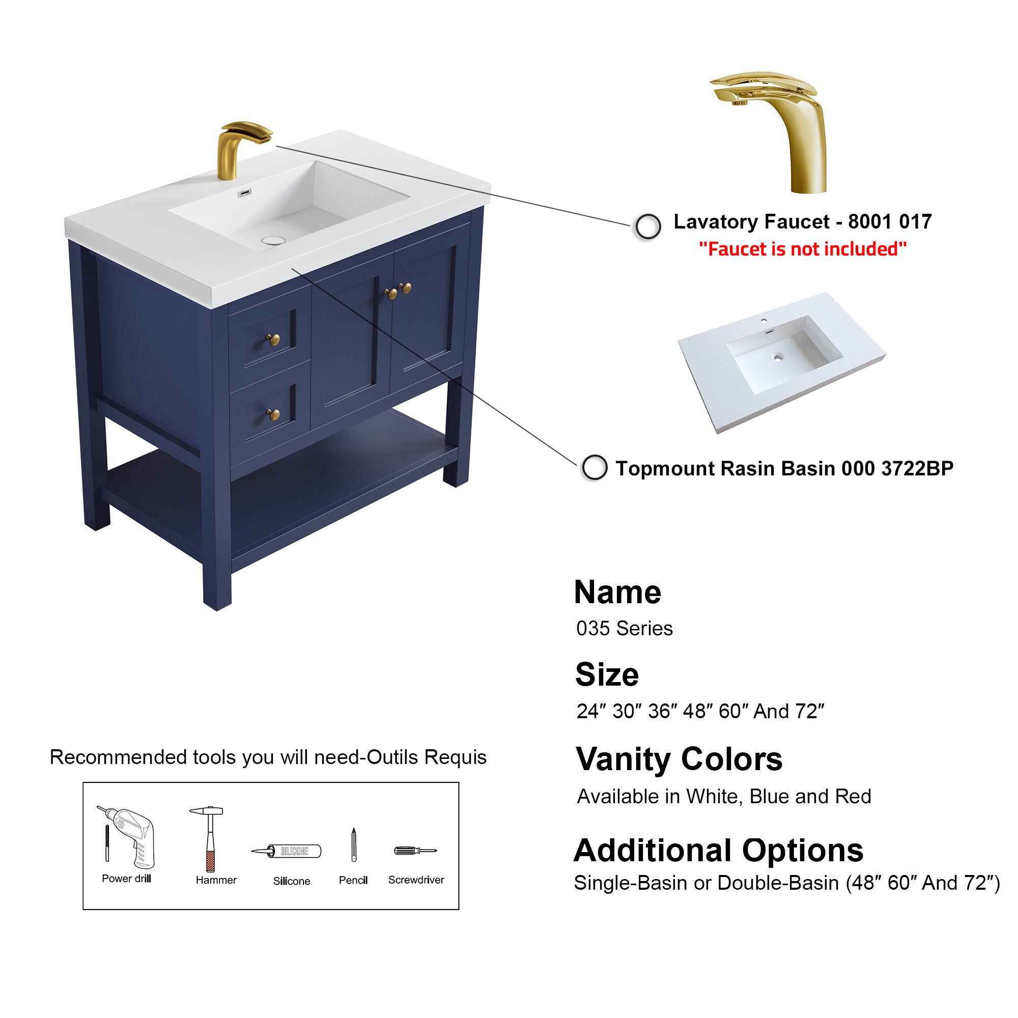 035 Series - 36 Inch Vanity