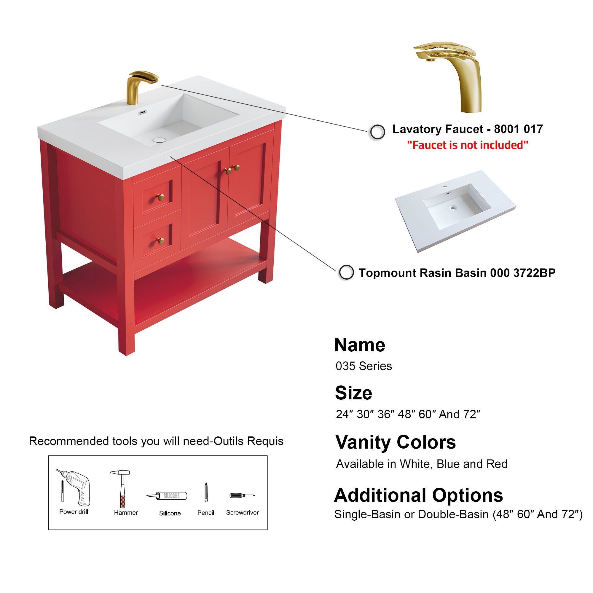035 Series - 36 Inch Vanity