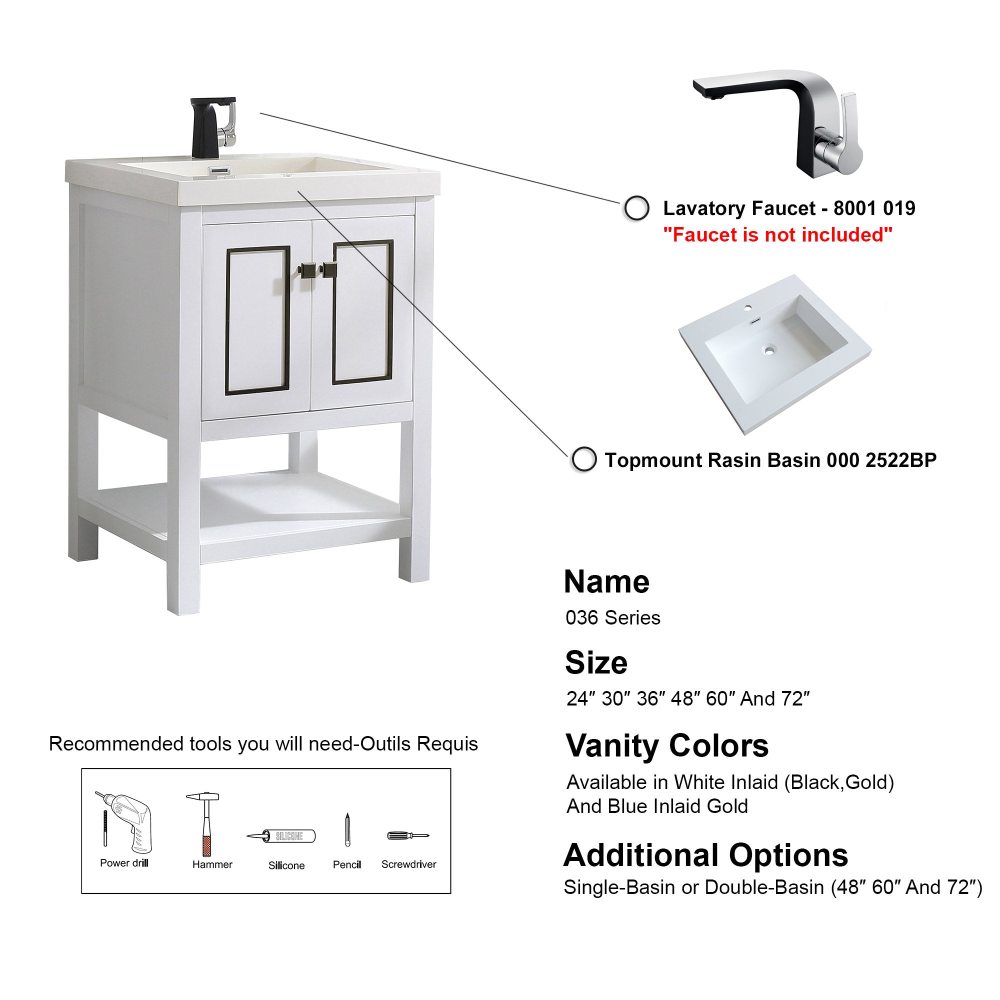 036 Series - 24 Inch Vanity