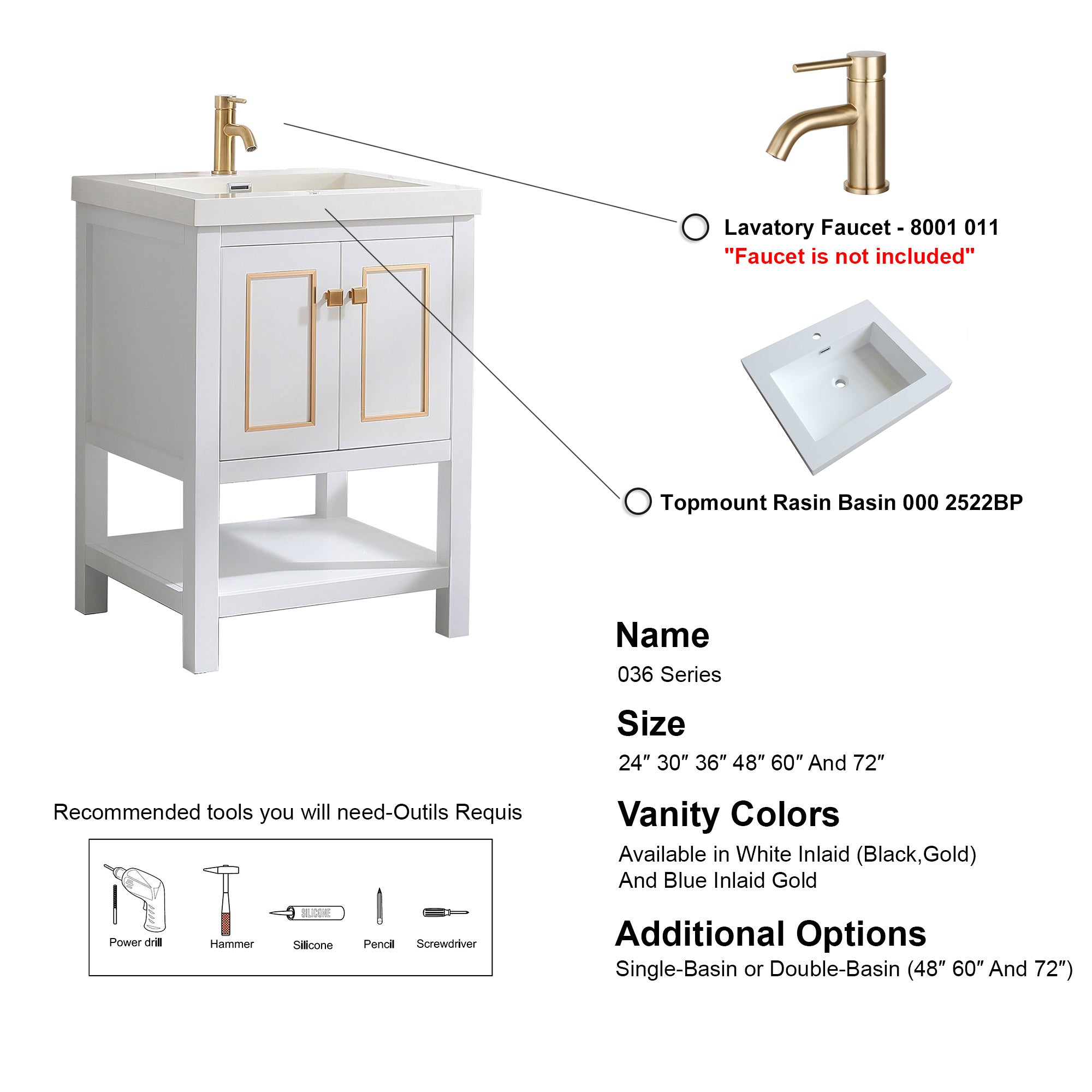 036 Series - 24 Inch Vanity