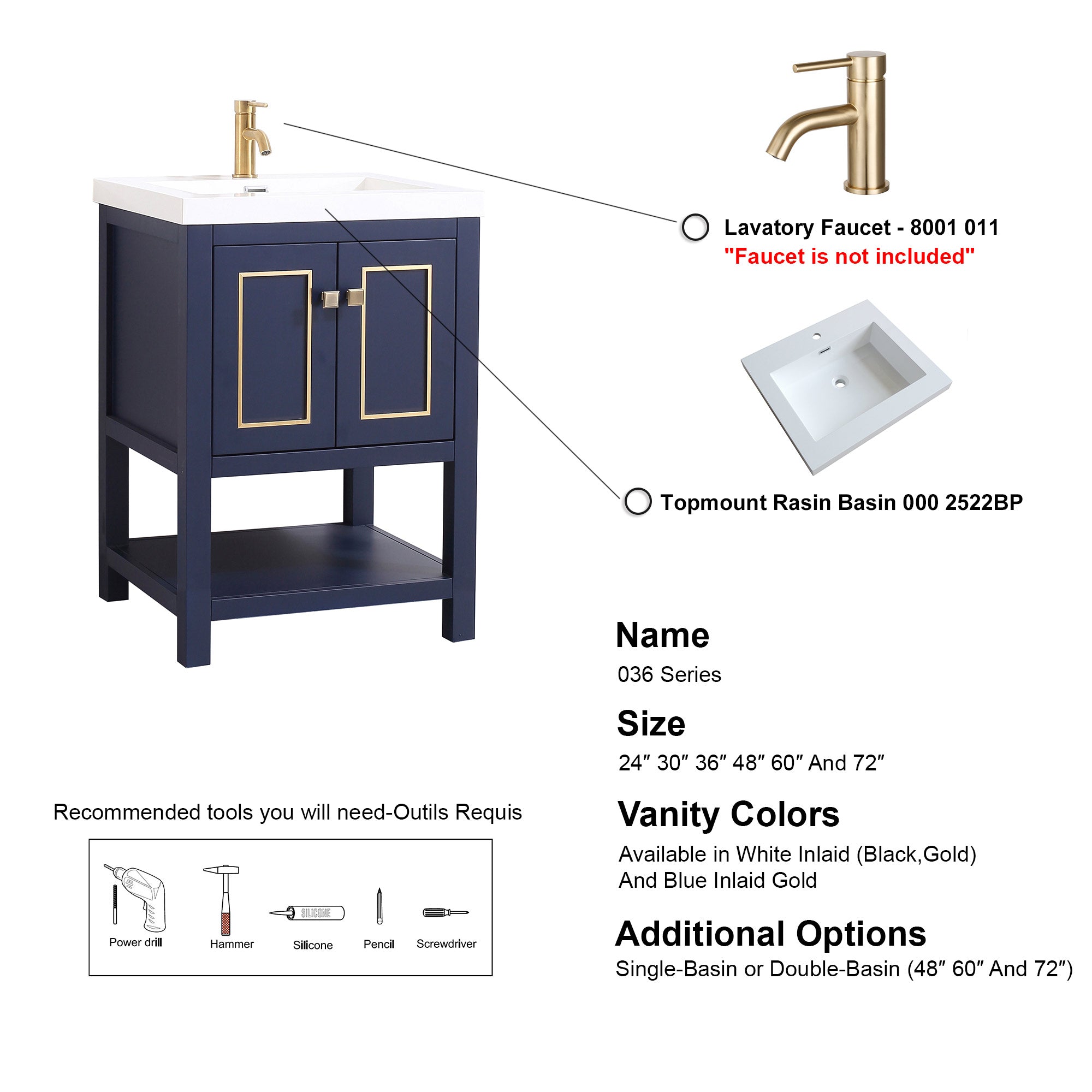 036 Series - 24 Inch Vanity