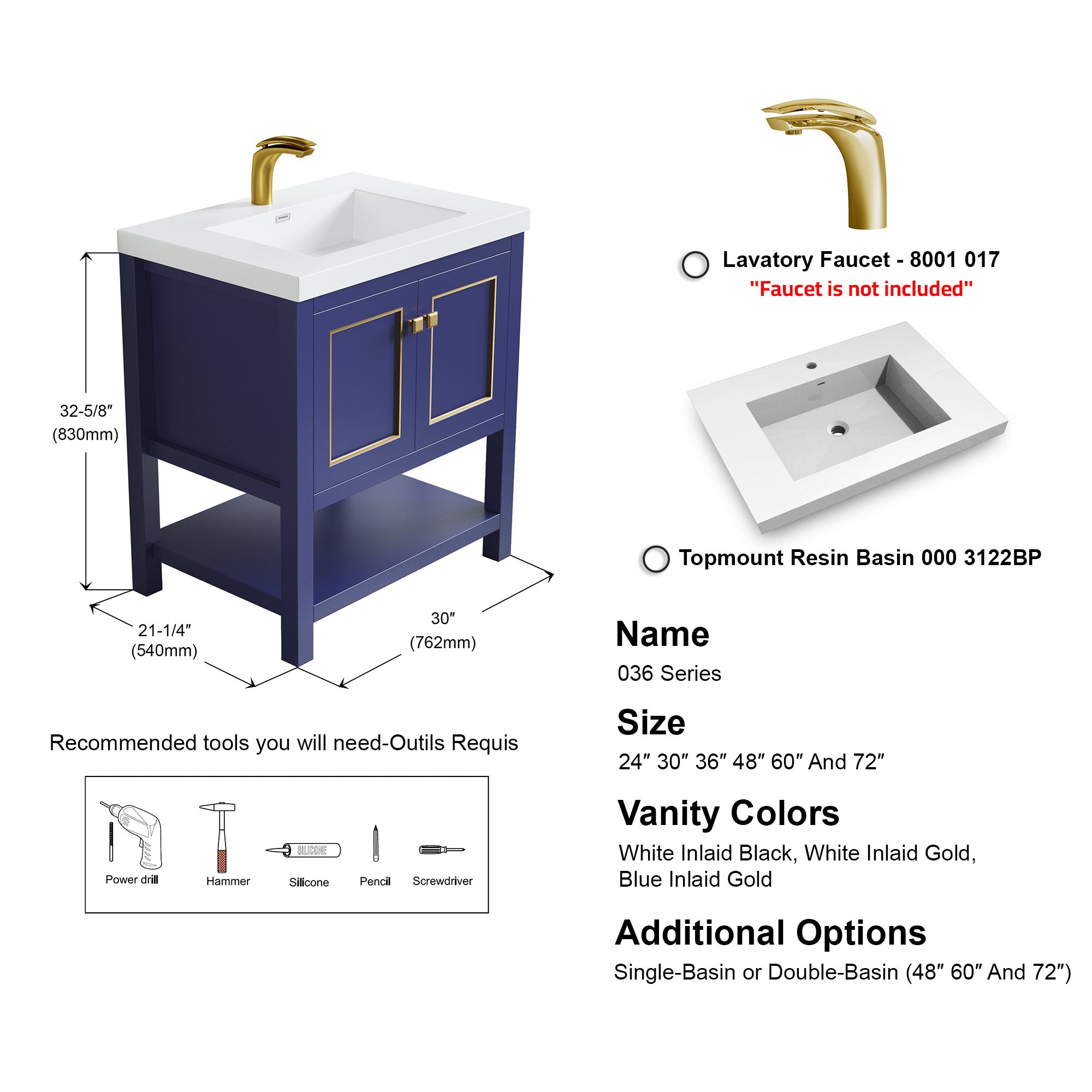 036 Series - 30 Inch Vanity