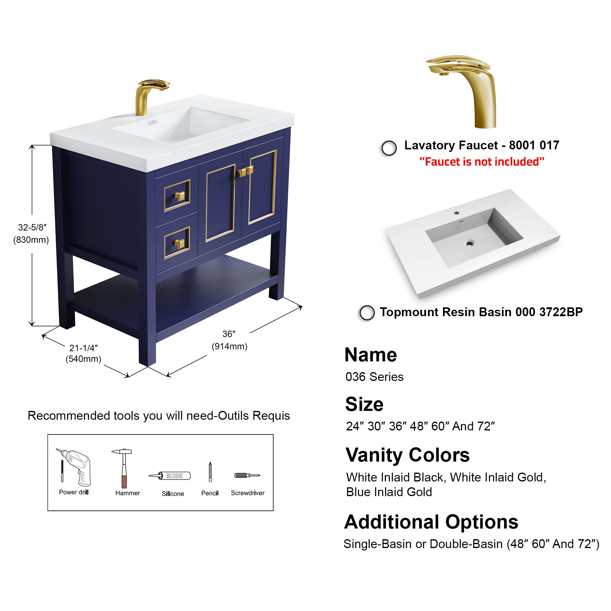 036 Series - 36 Inch Vanity