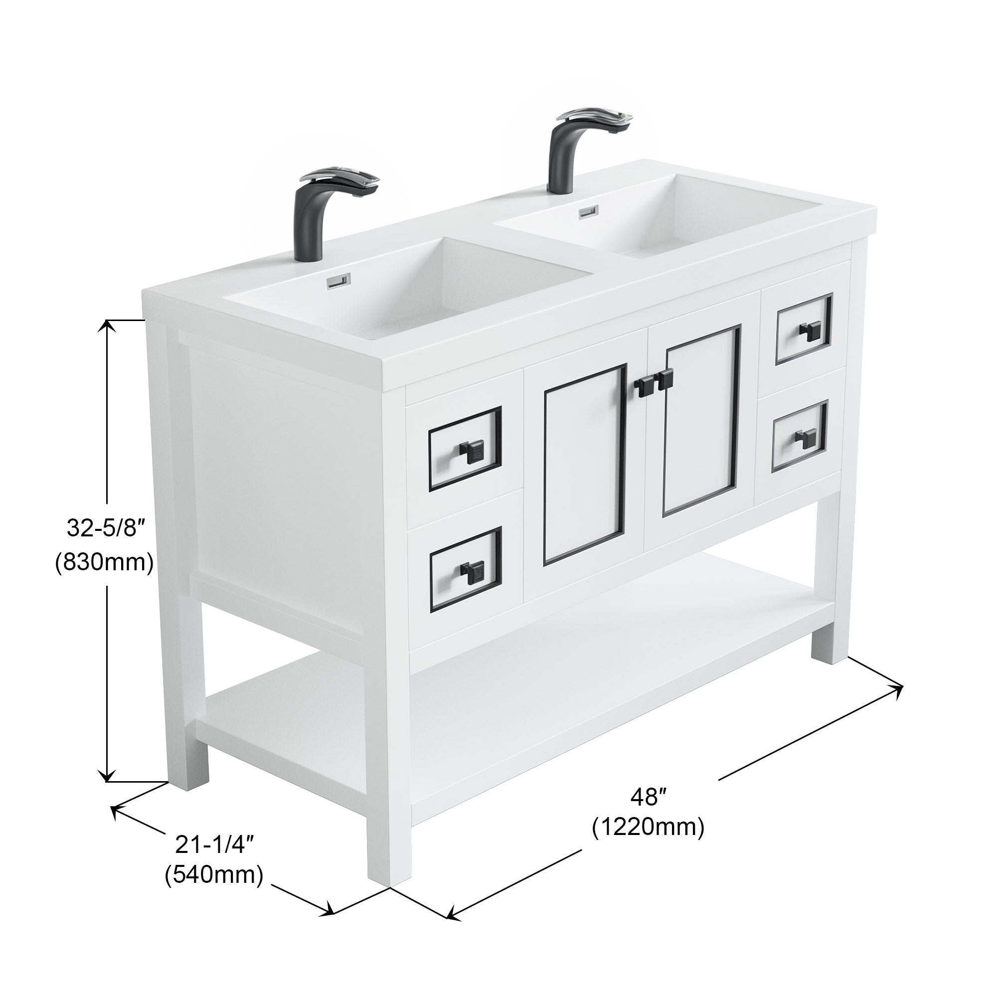 036 Series - 48 Inch Vanity - Double Sinks