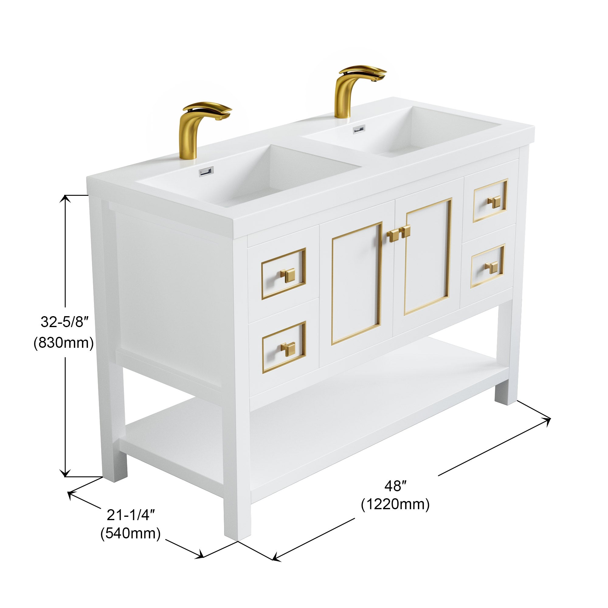 036 Series - 48 Inch Vanity - Double Sinks