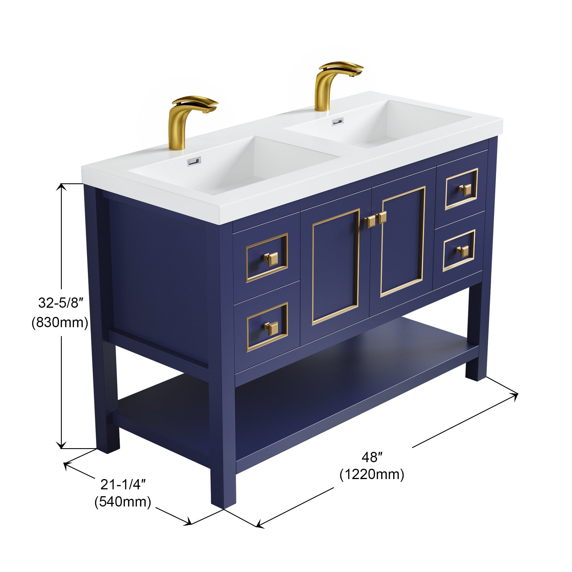 036 Series - 48 Inch Vanity - Double Sinks
