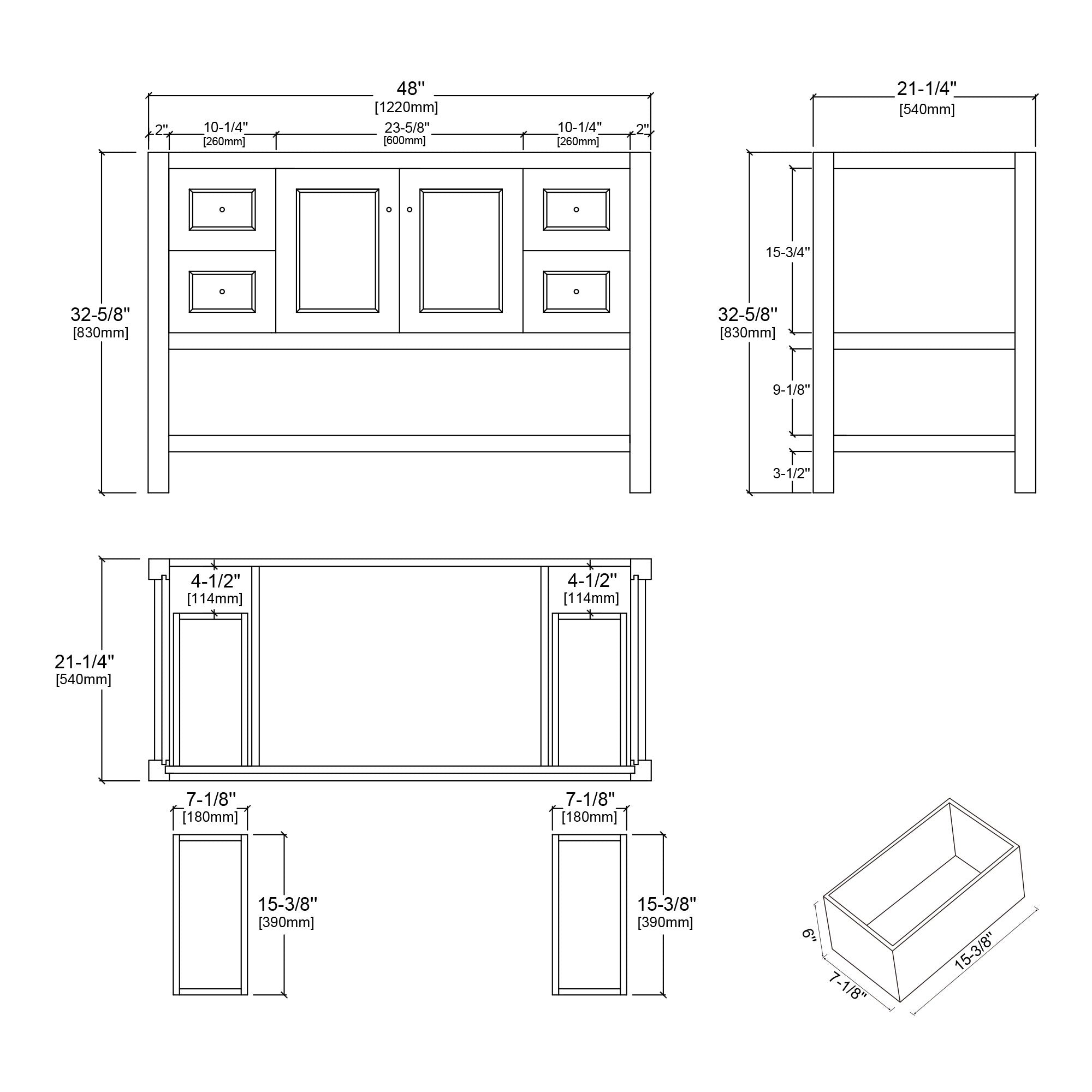 036 Series - 48 Inch Vanity - Single Sink