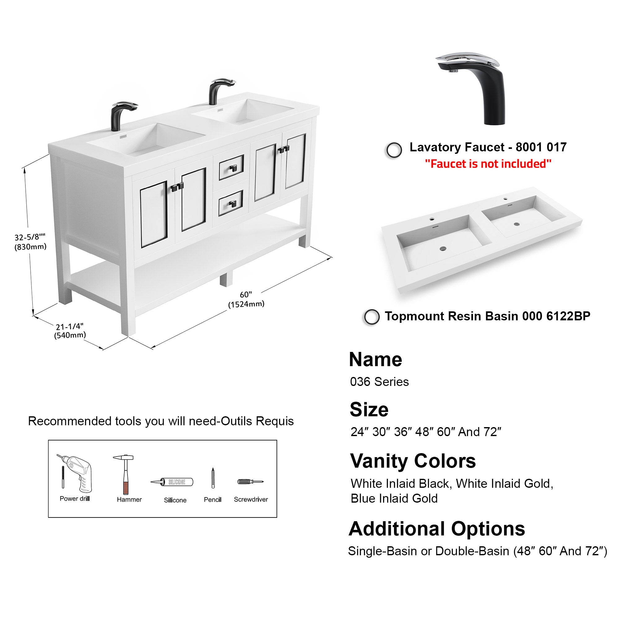 036 Series - 60 Inch Vanity