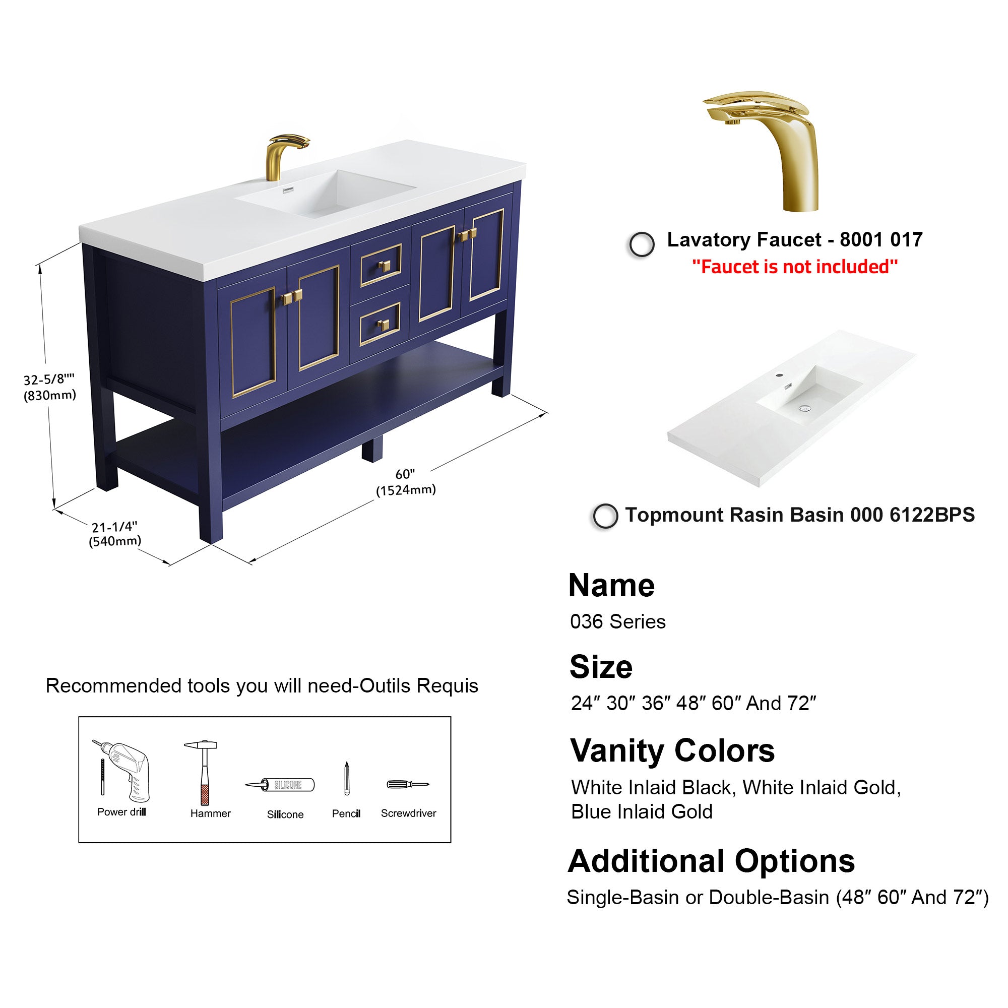 036 Series - 60 Inch Vanity