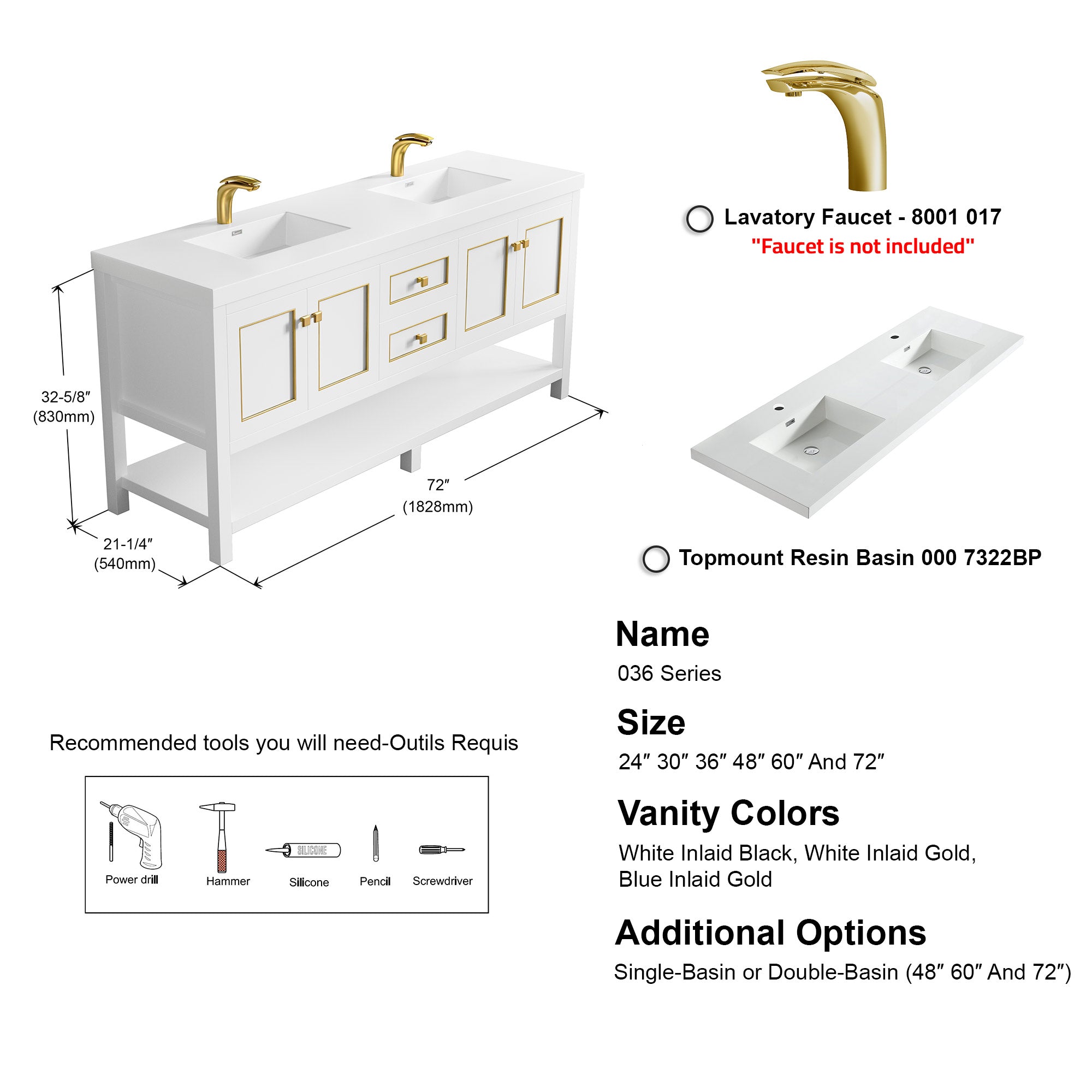 036 Series - 72 Inch Vanity