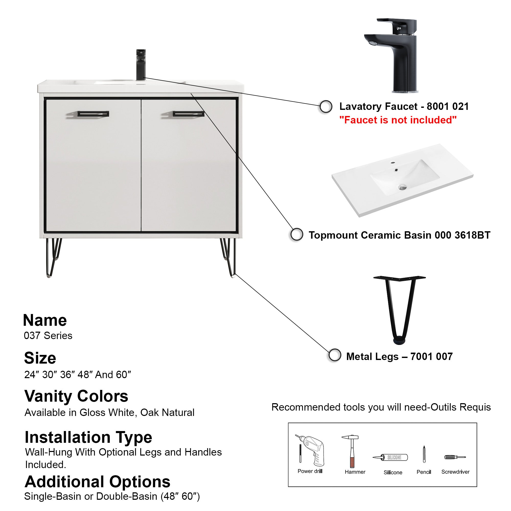 037 Series - 36 Inch Vanity