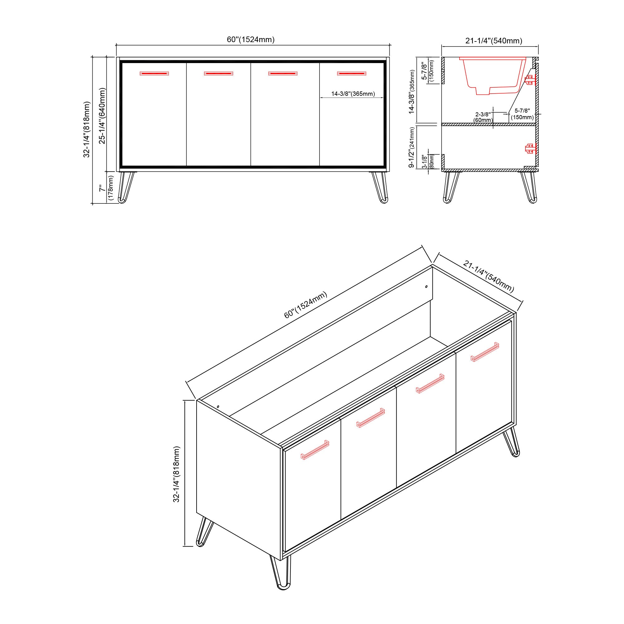 037 Series - 60 Inch Vanity