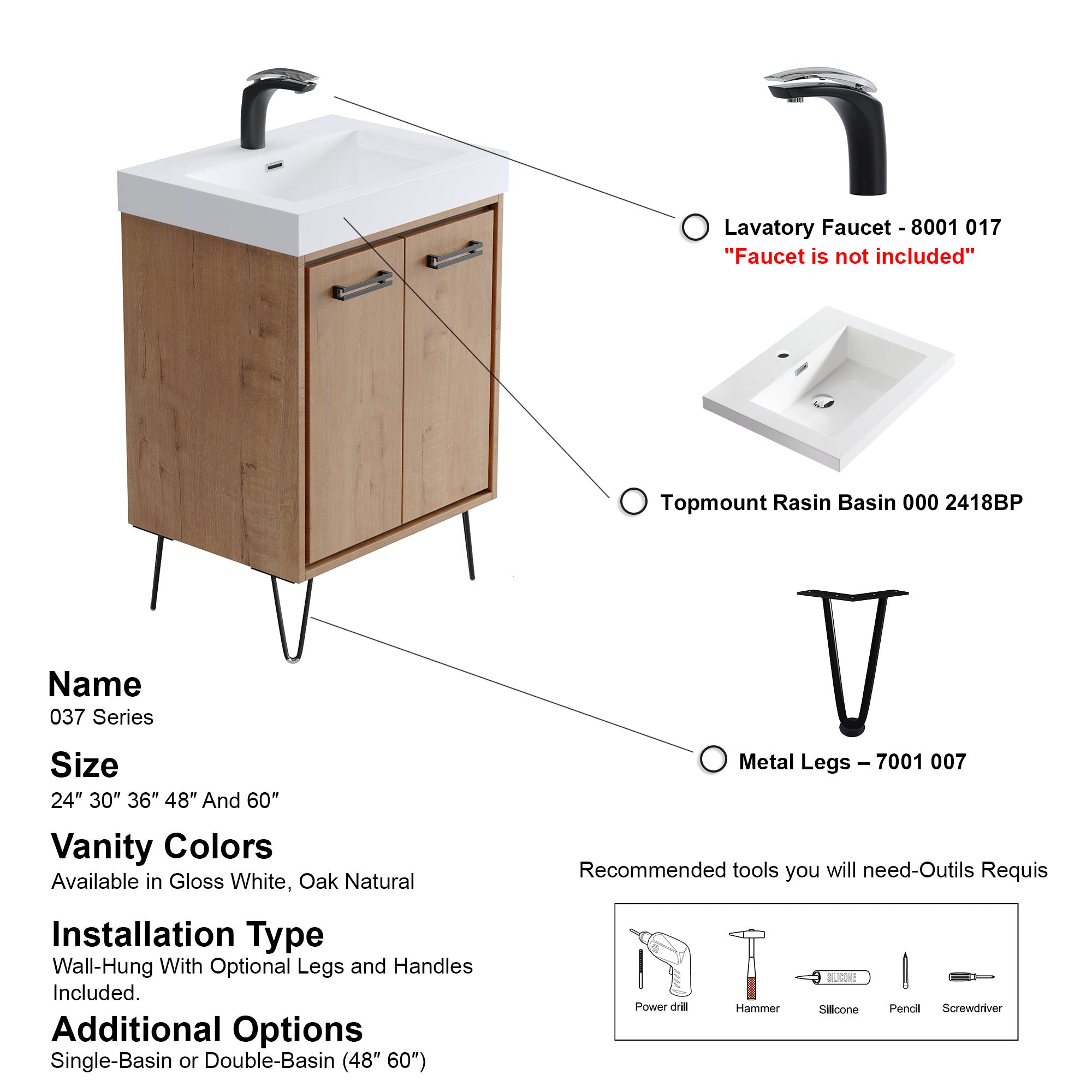 037 Series - 24 Inch Vanity