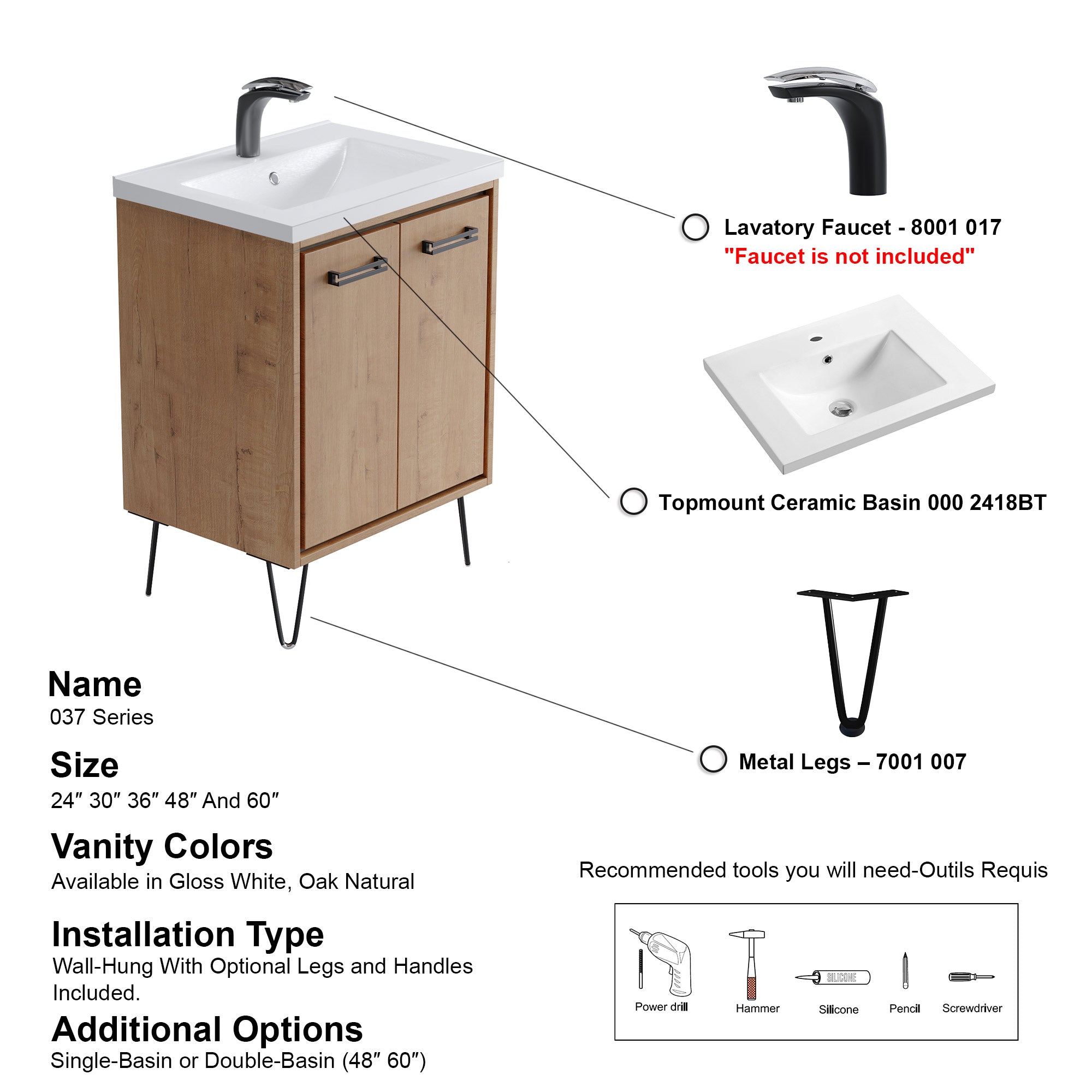 037 Series - 24 Inch Vanity