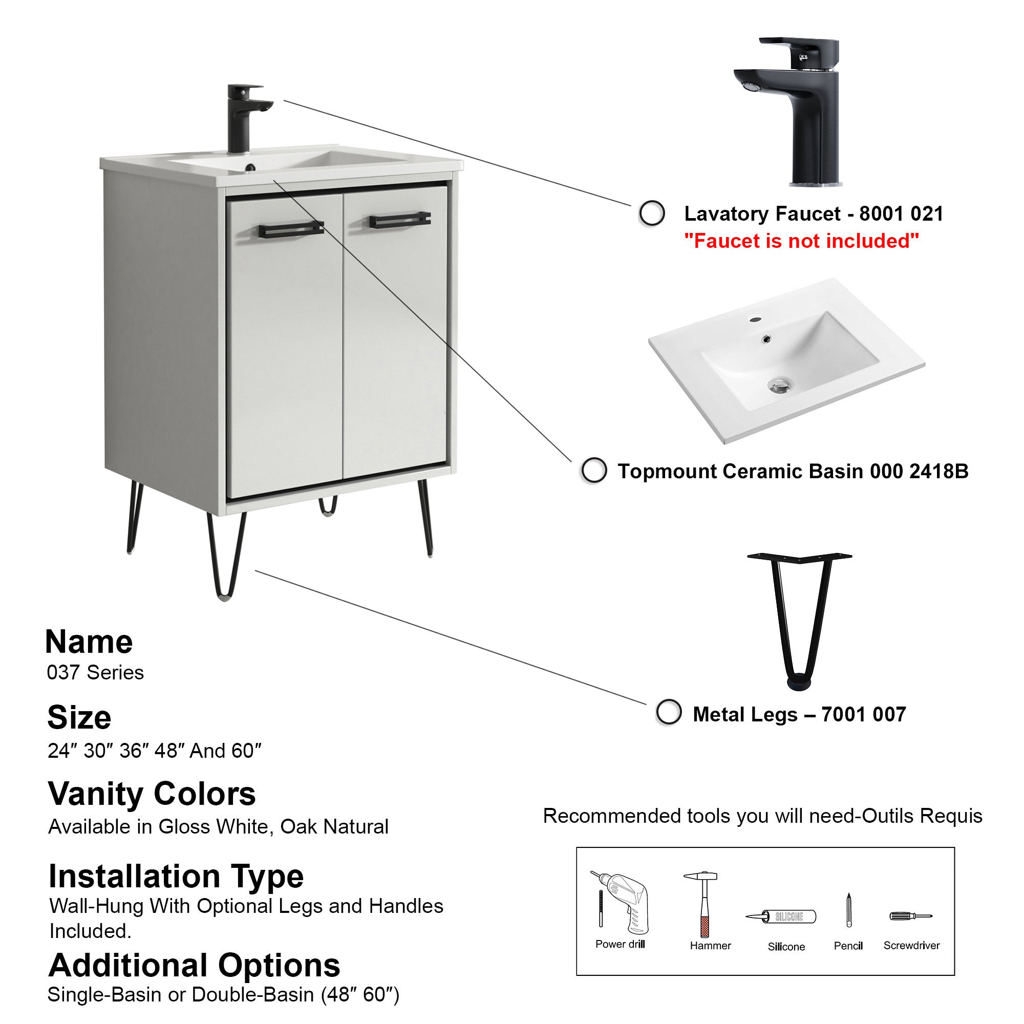 037 Series - 24 Inch Vanity