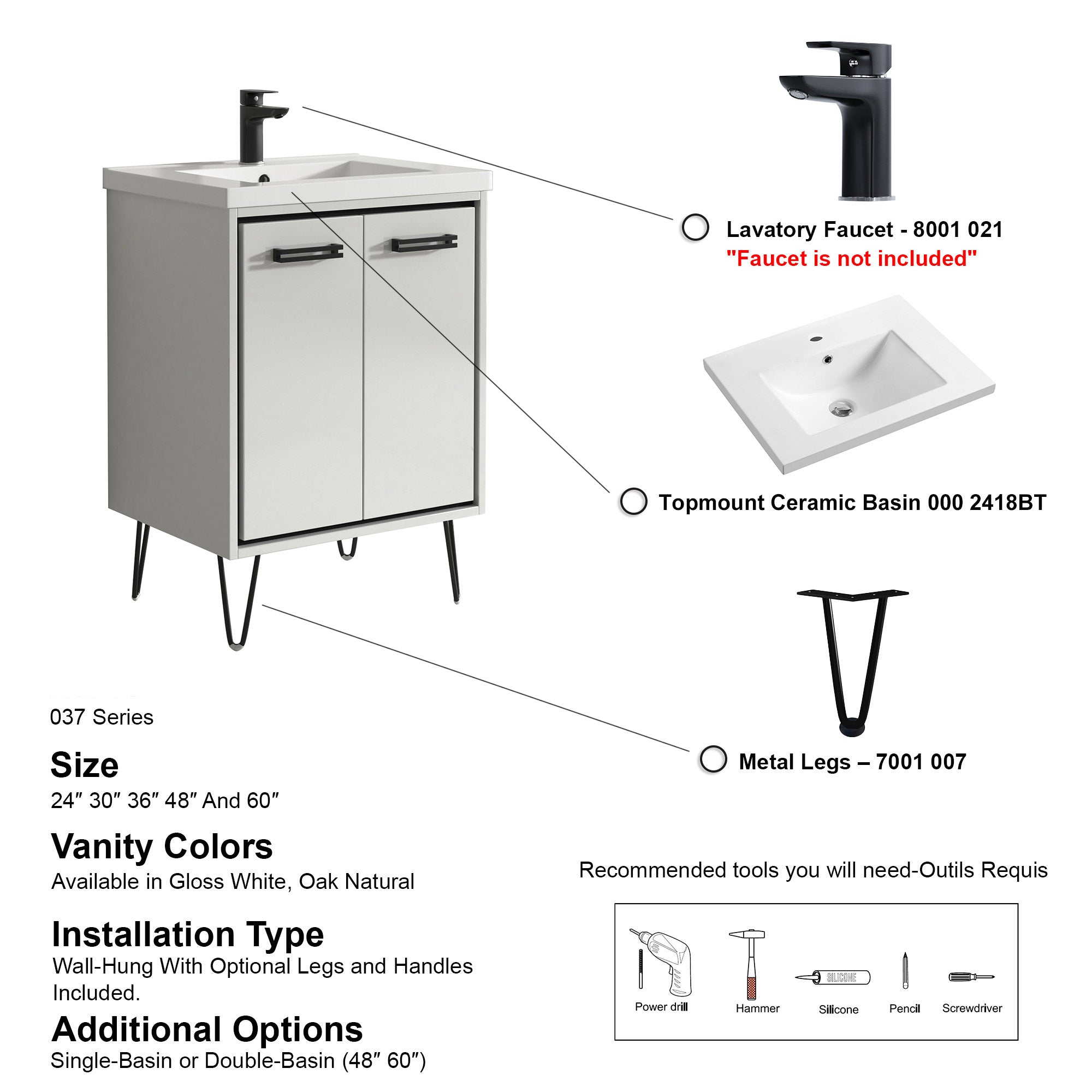 037 Series - 24 Inch Vanity