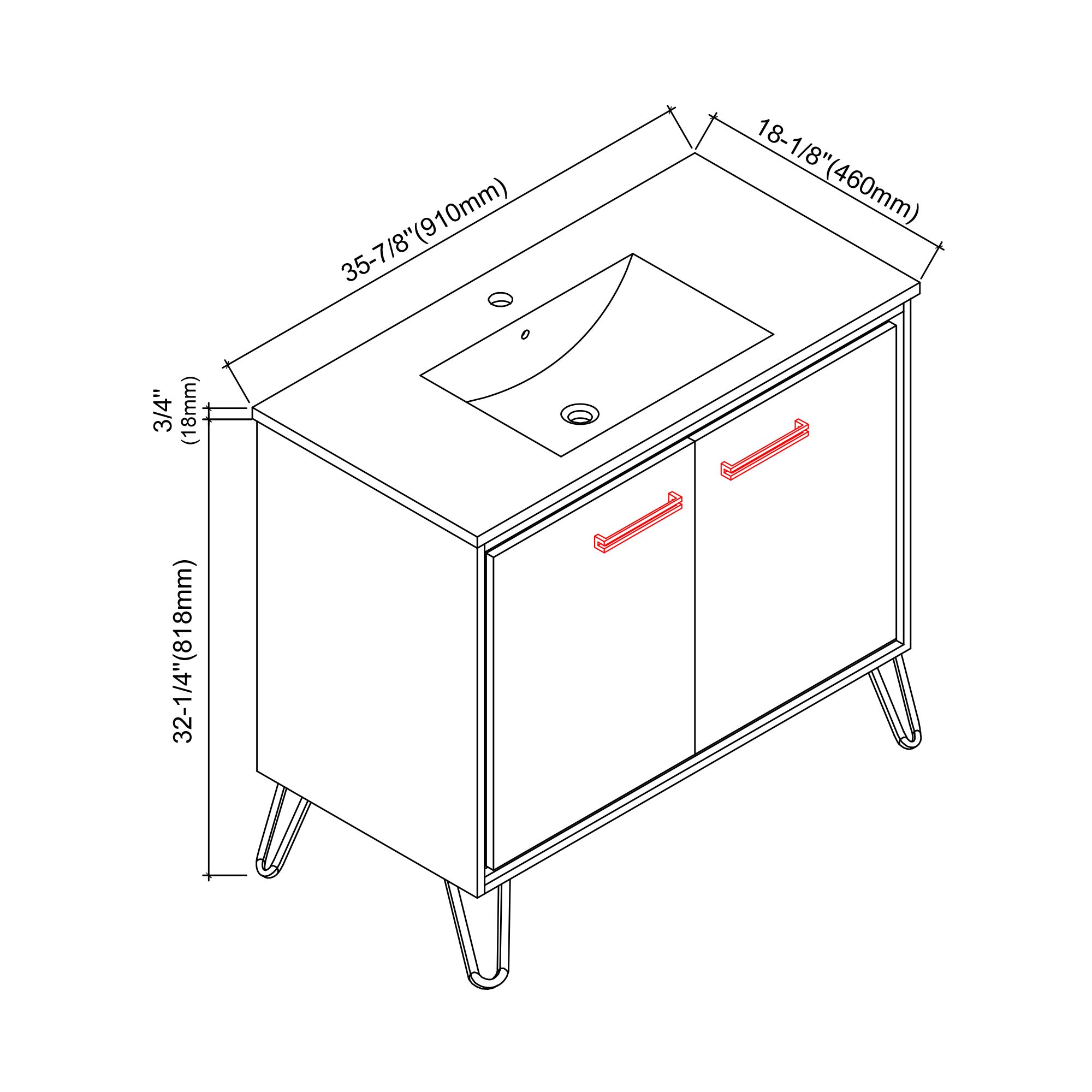 037 Series - 36 Inch Vanity