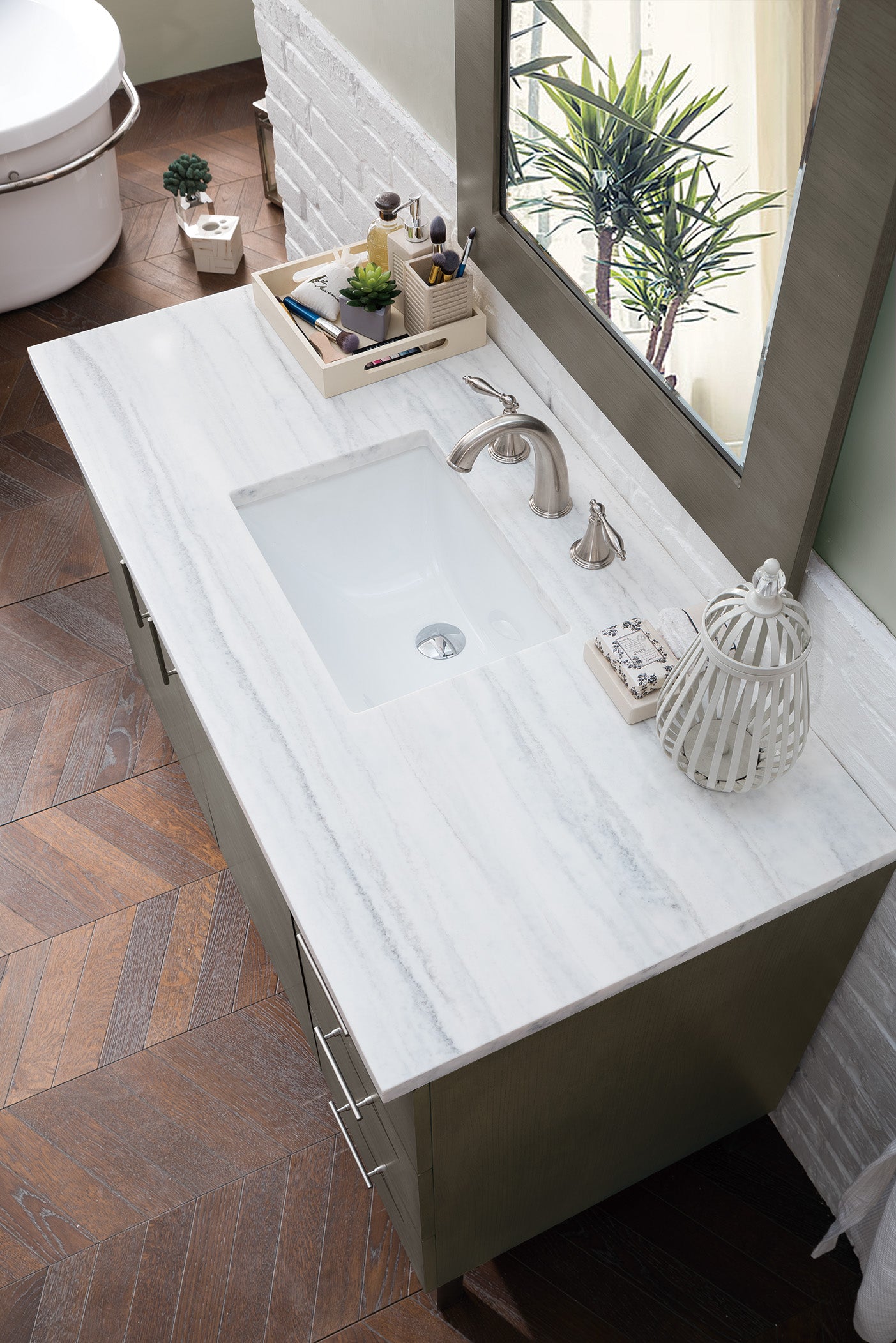 James Martin Metropolitan 48" Single Vanity in Silver Oak with 3cm Countertop