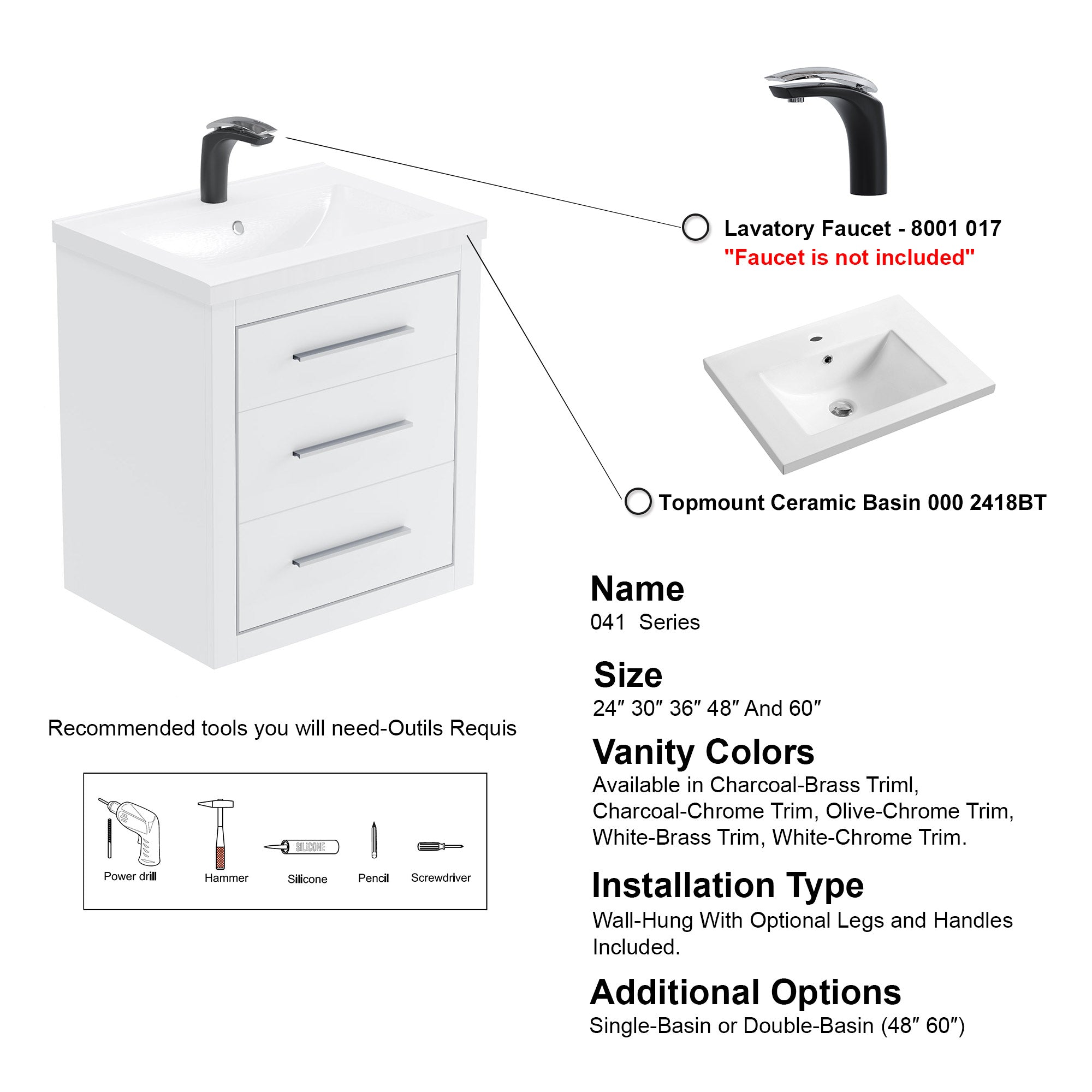 041 Series - 24 Inch Vanity