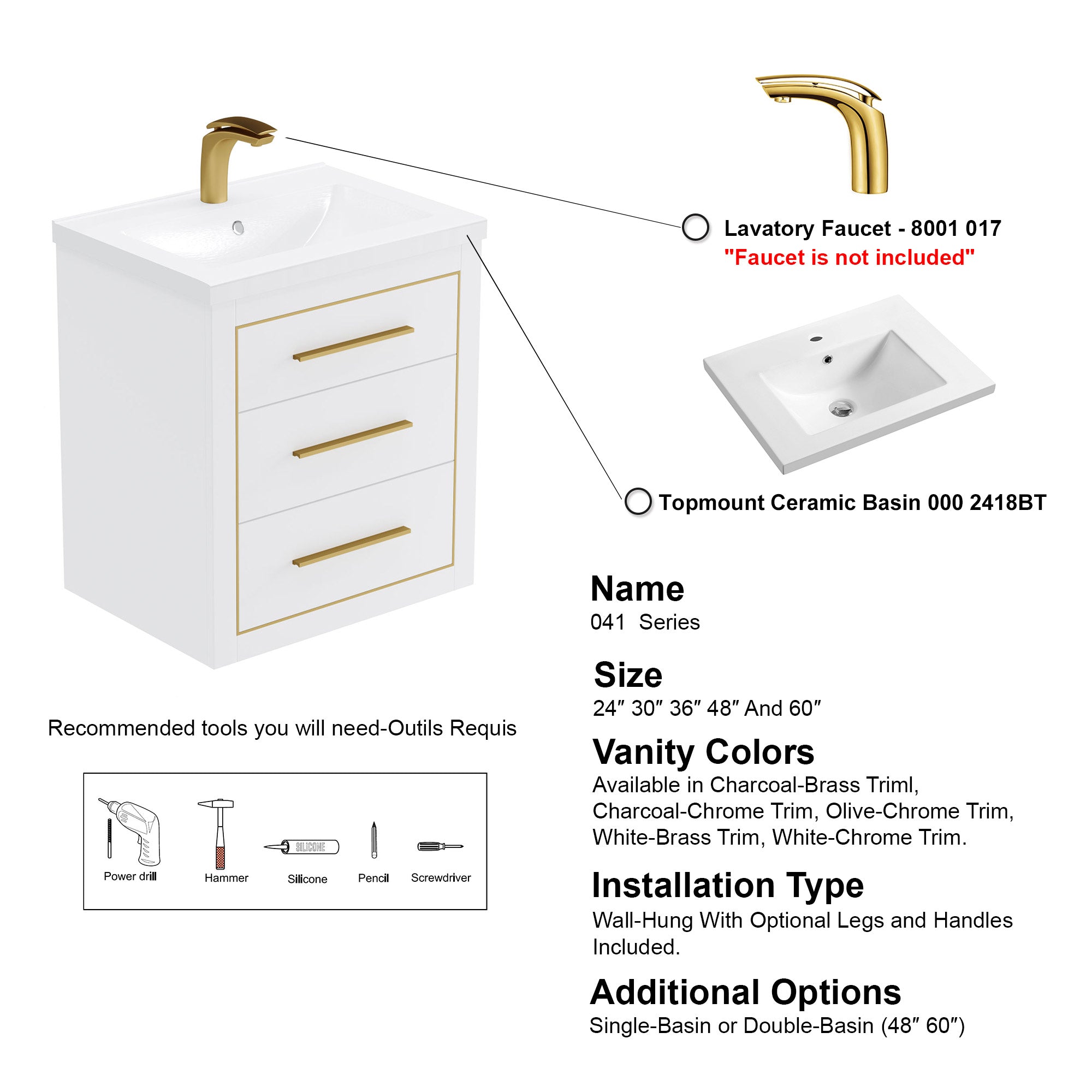 041 Series - 24 Inch Vanity