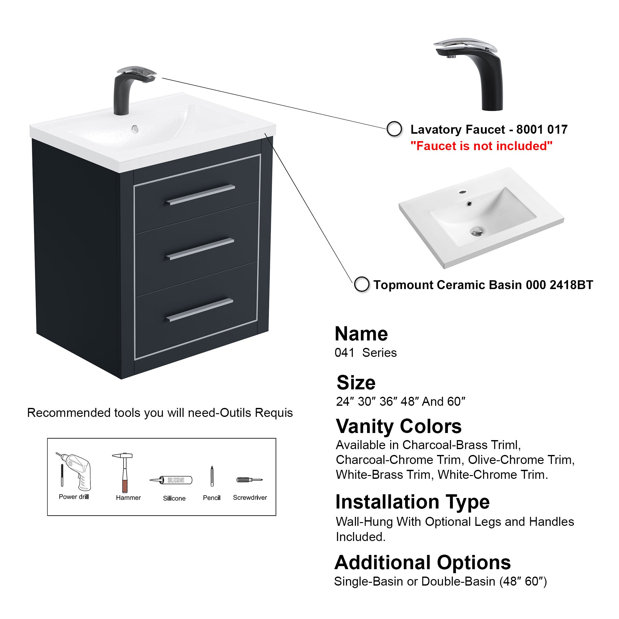 041 Series - 24 Inch Vanity