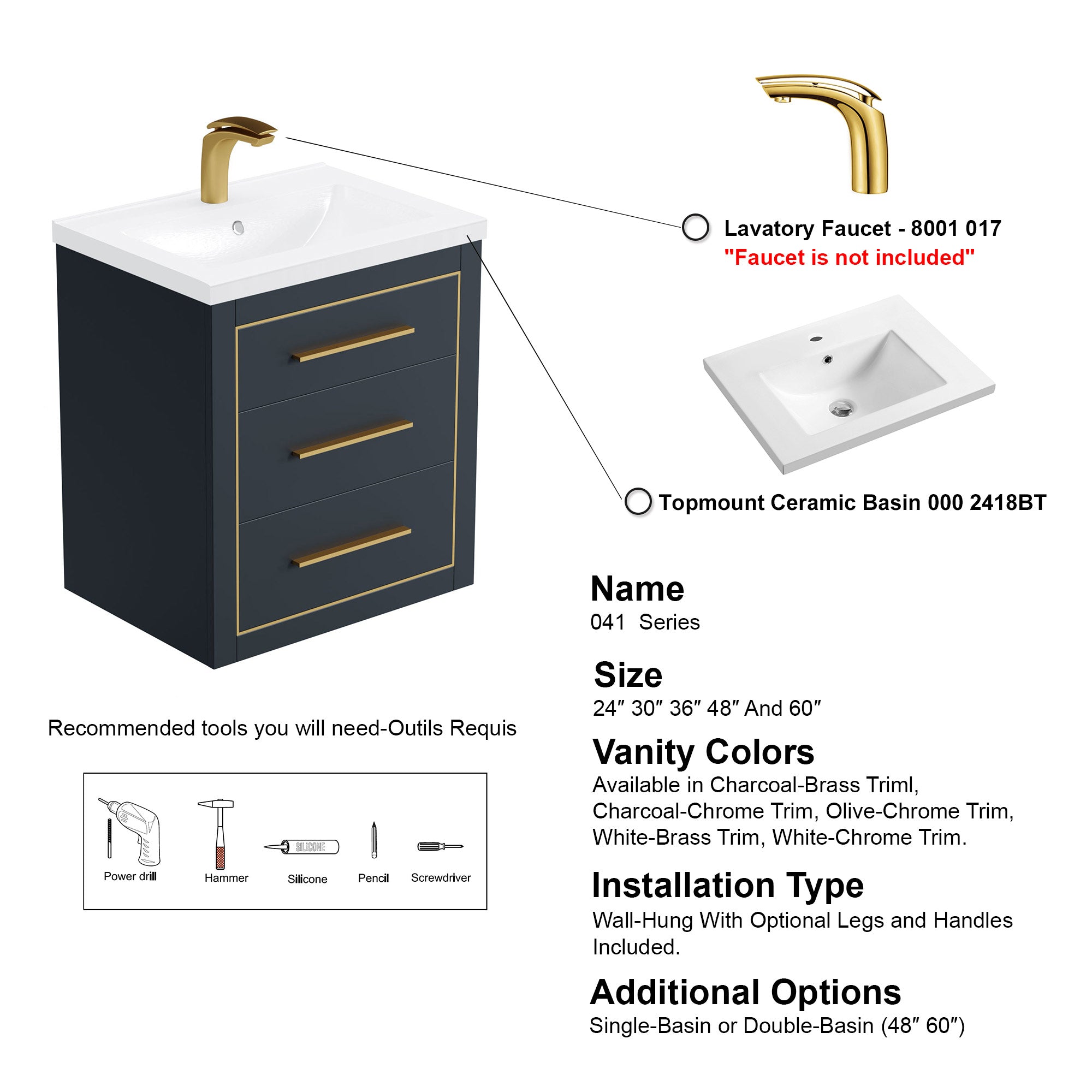 041 Series - 24 Inch Vanity