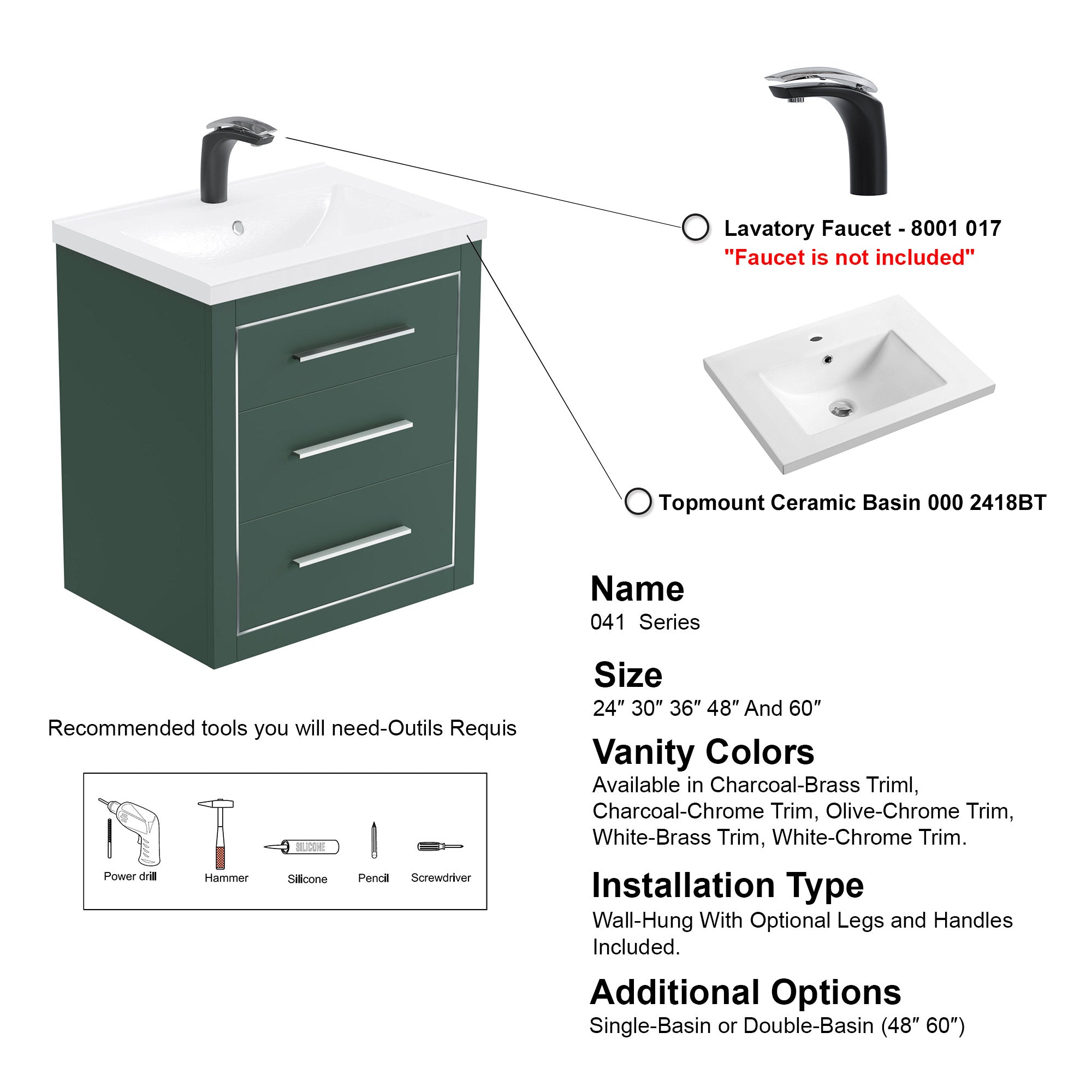 041 Series - 24 Inch Vanity